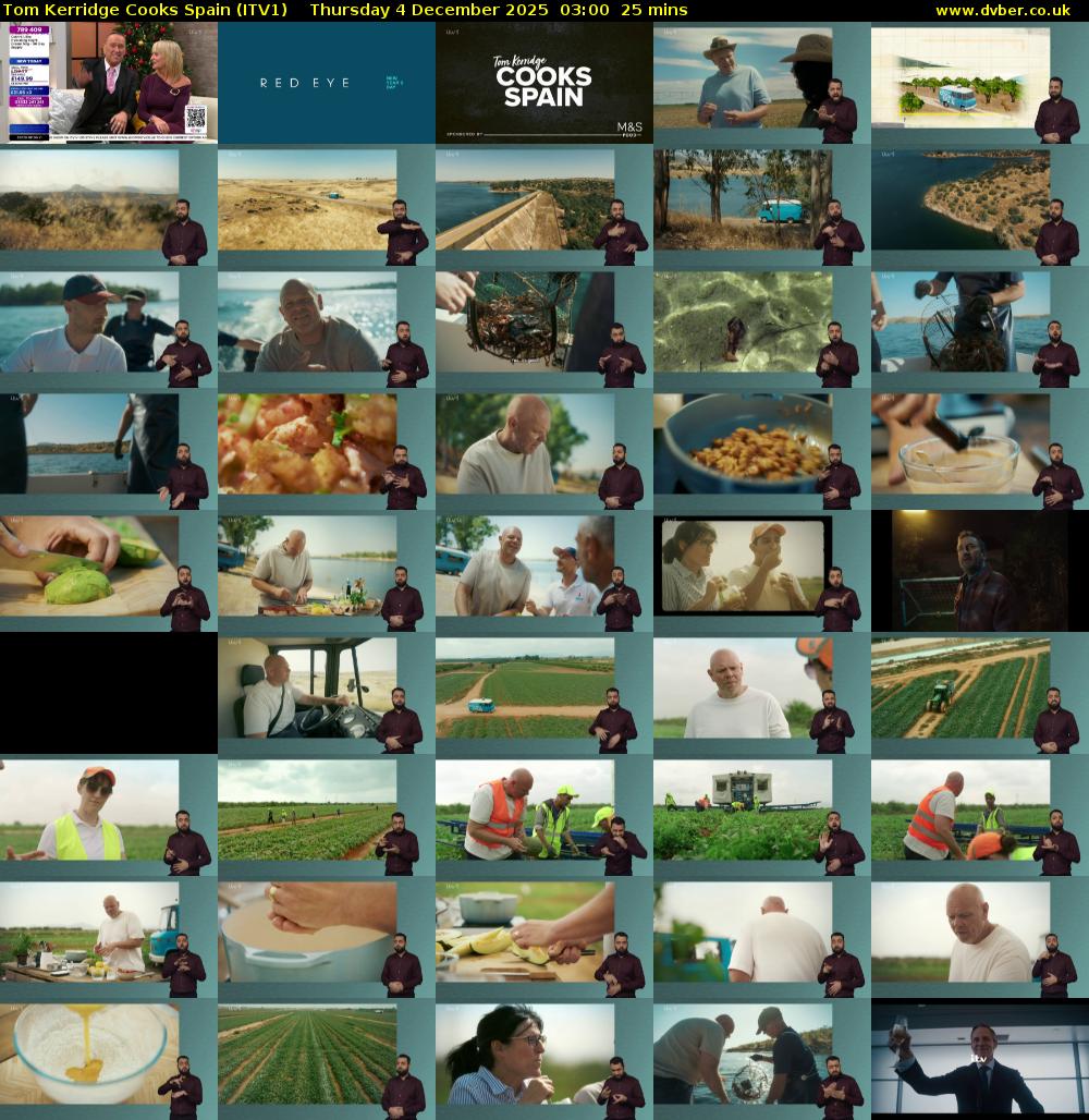 Tom Kerridge Cooks Spain (ITV1) Thursday 4 December 2025 03:00 - 03:25