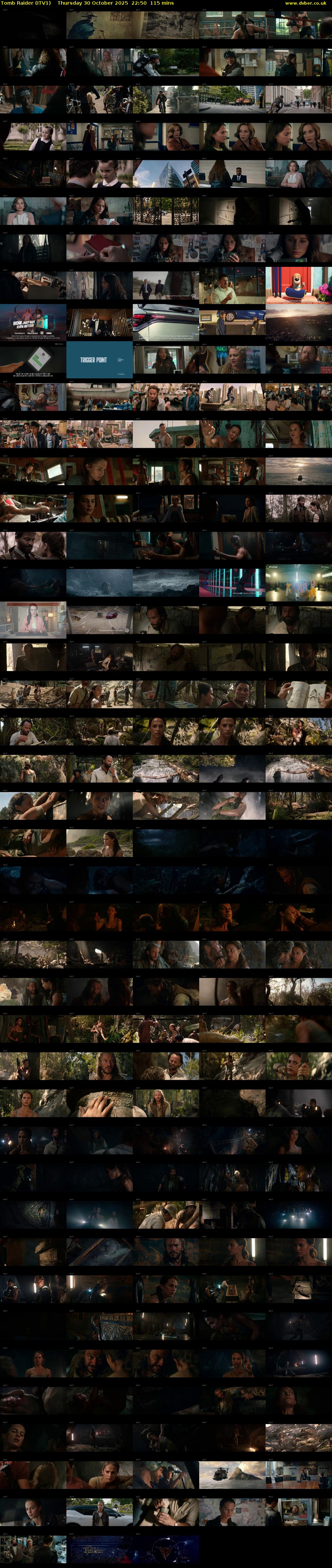 Tomb Raider (ITV1) Thursday 30 October 2025 22:50 - 00:45