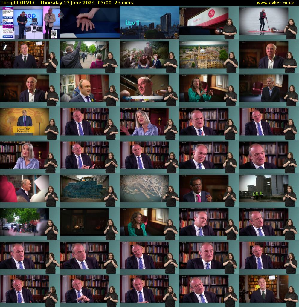Tonight (ITV1) Thursday 13 June 2024 03:00 - 03:25