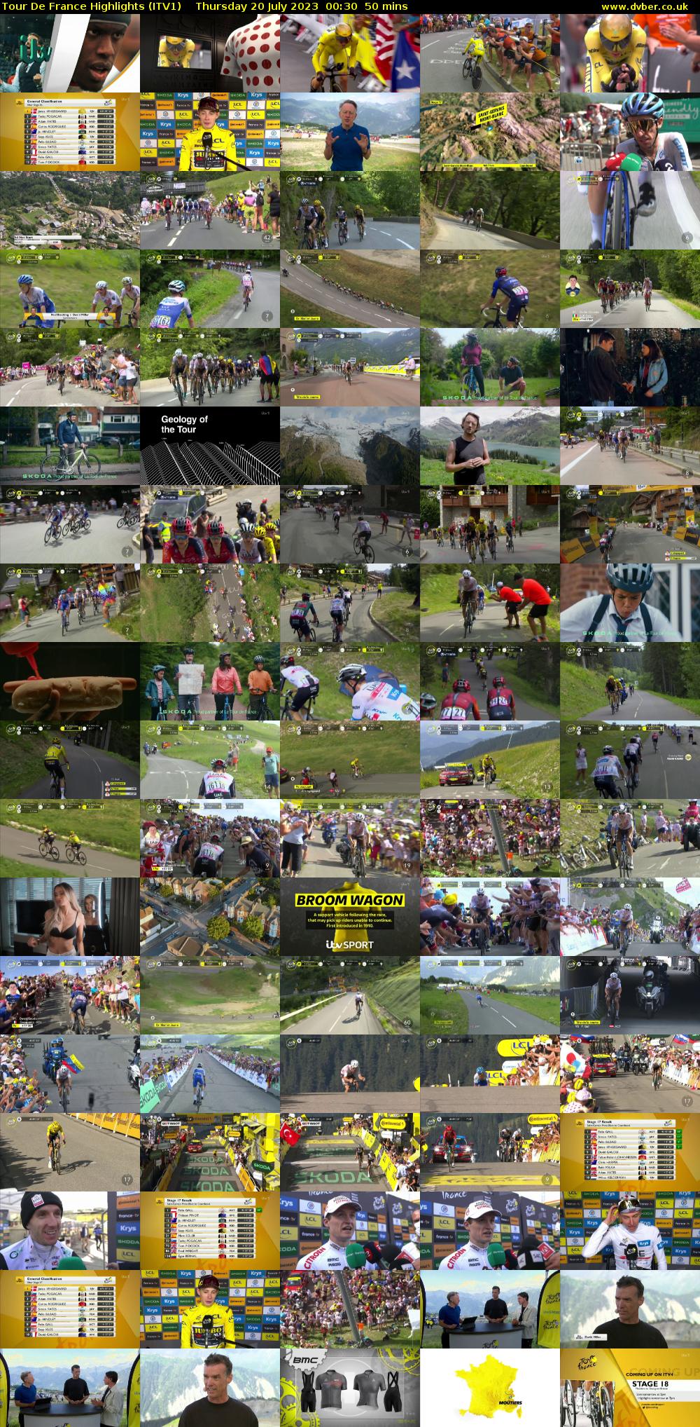 Tour De France Highlights (ITV1) Thursday 20 July 2023 00:30 - 01:20