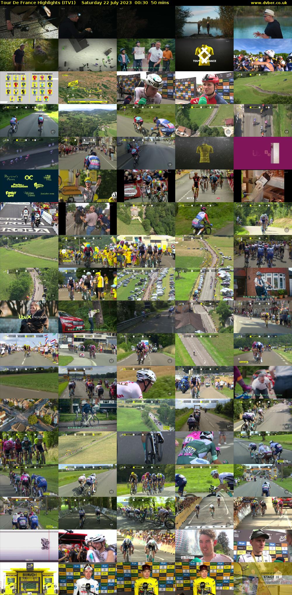 Tour De France Highlights (ITV1) Saturday 22 July 2023 00:30 - 01:20