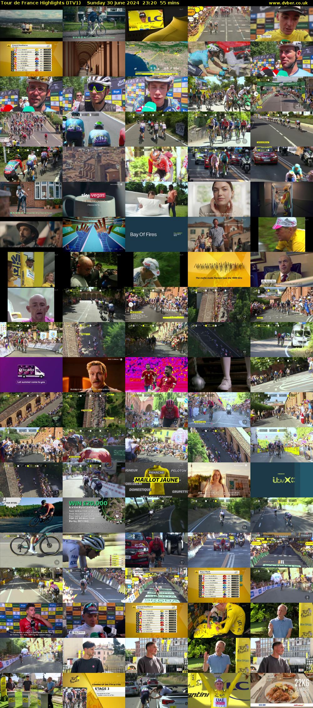 Tour De France Highlights (ITV1) Sunday 30 June 2024 23:20 - 00:15