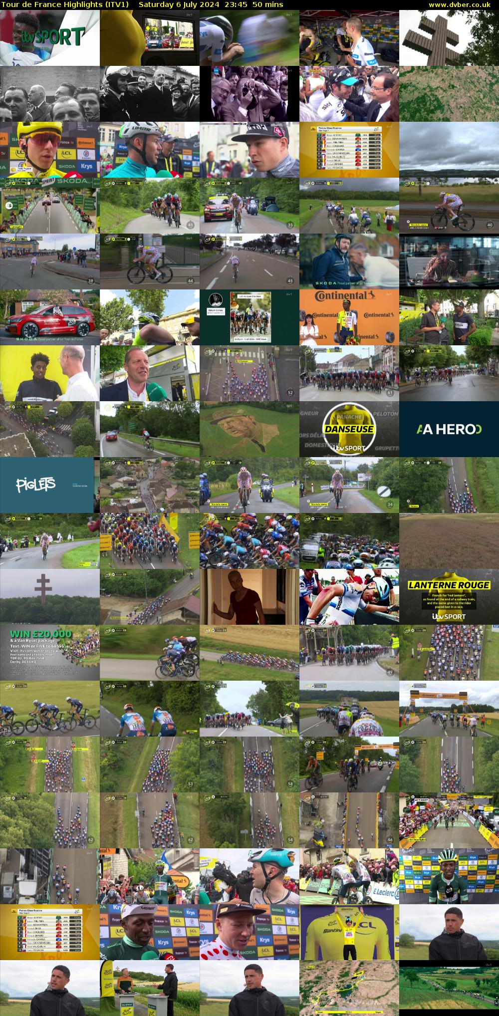 Tour De France Highlights (ITV1) Saturday 6 July 2024 23:45 - 00:35