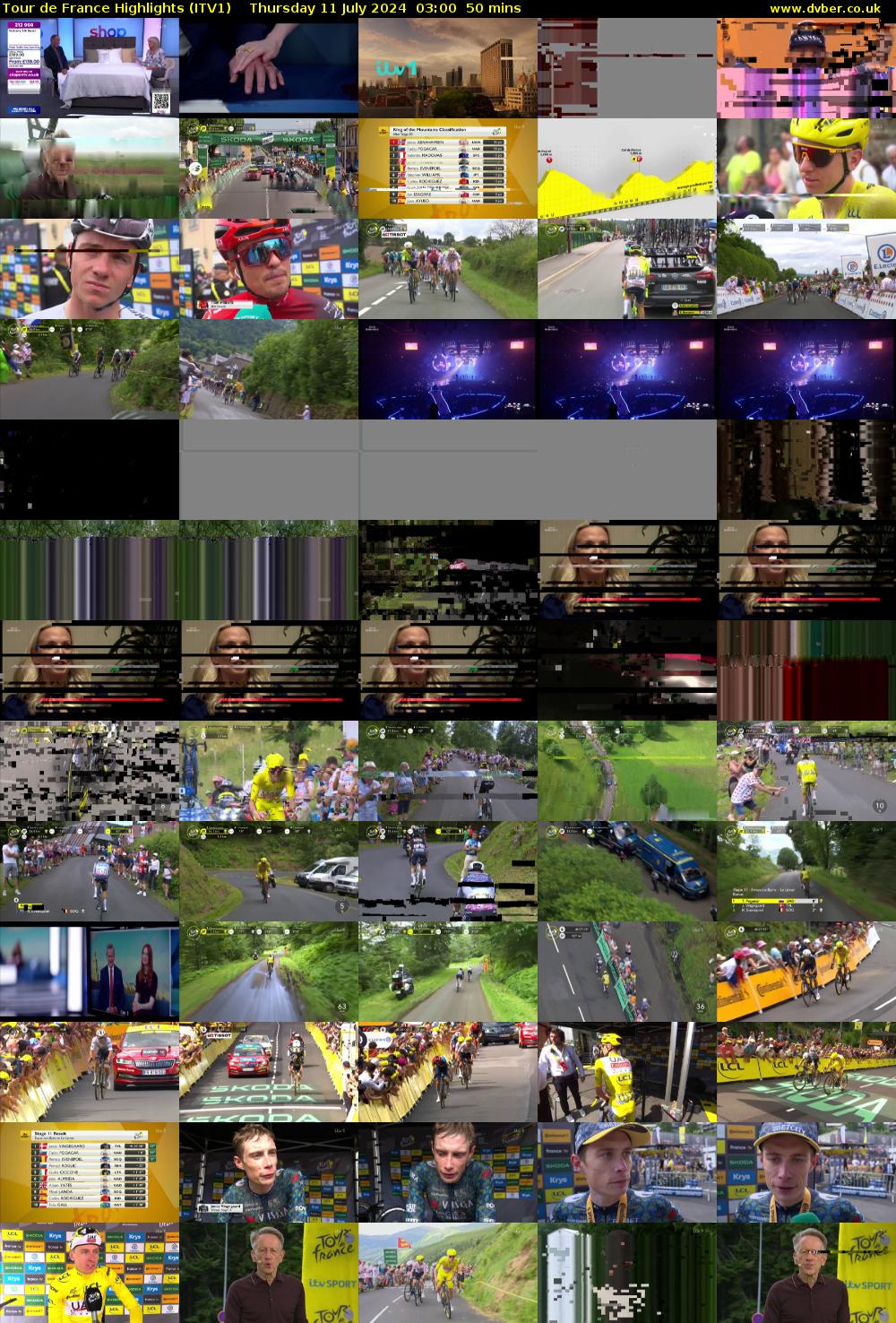 Tour De France Highlights (ITV1) Thursday 11 July 2024 03:00 - 03:50