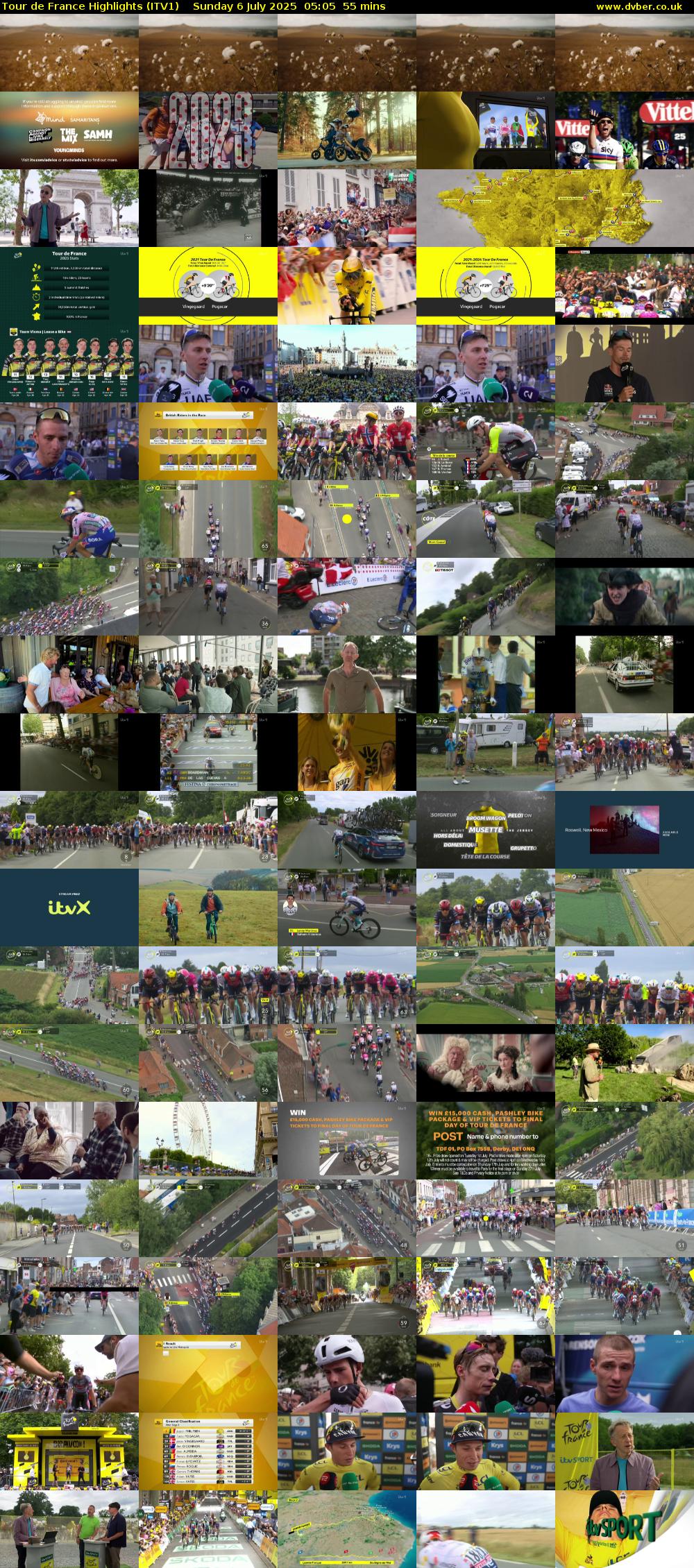 Tour De France Highlights (ITV1) Sunday 6 July 2025 05:05 - 06:00