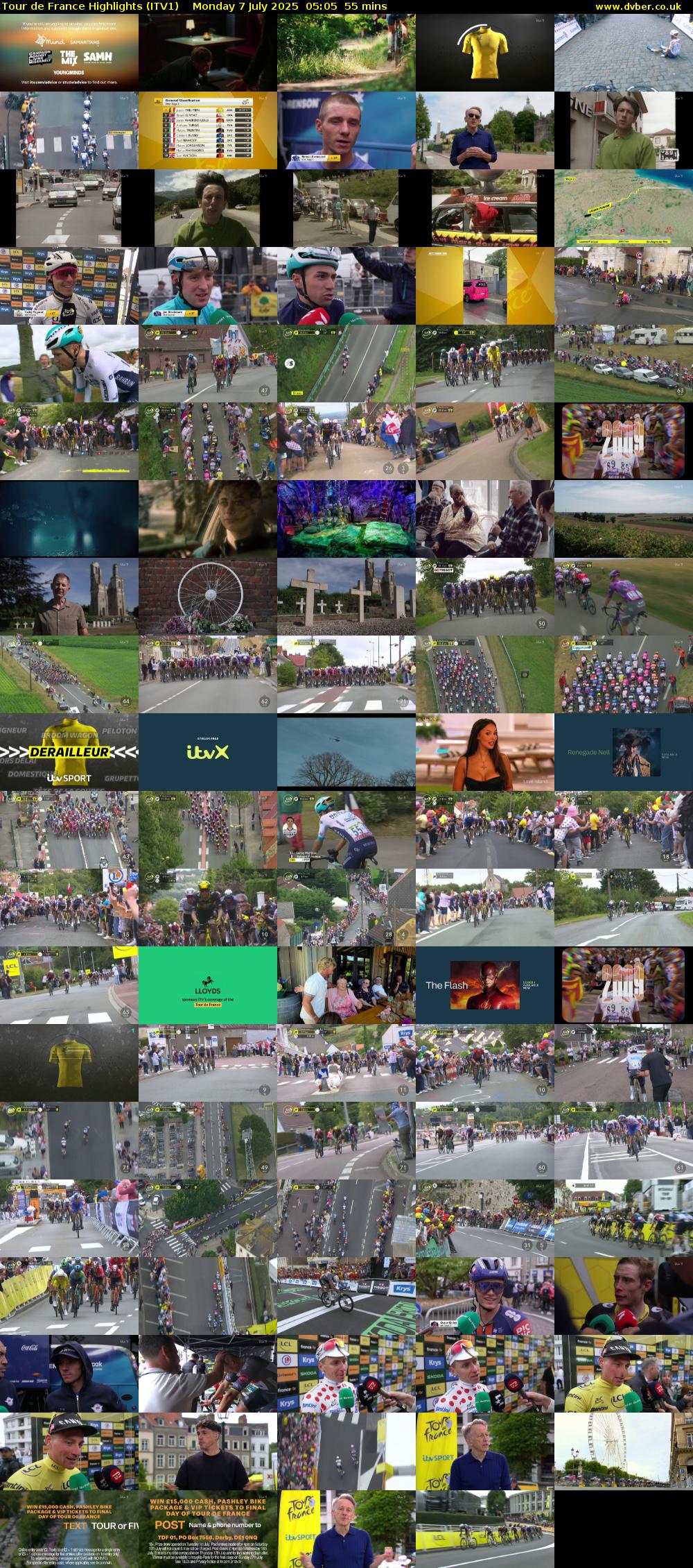 Tour De France Highlights (ITV1) Monday 7 July 2025 05:05 - 06:00