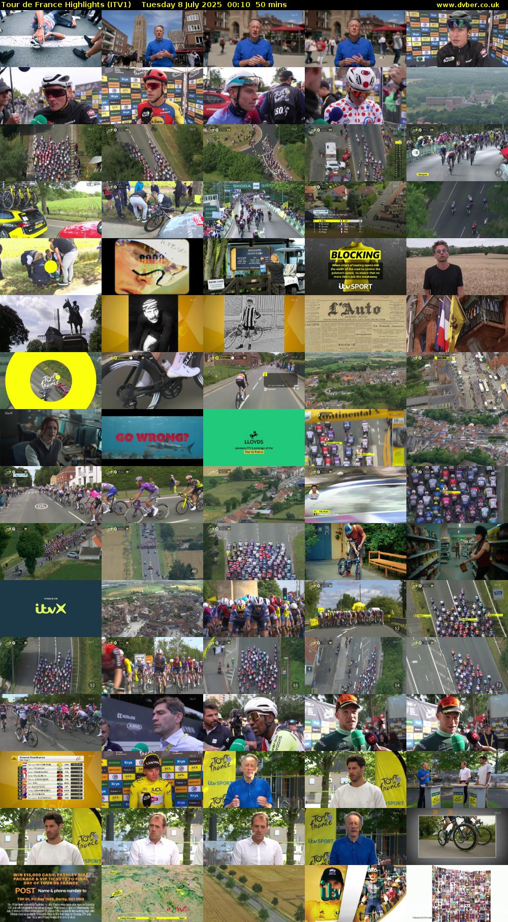 Tour De France Highlights (ITV1) Tuesday 8 July 2025 00:10 - 01:00