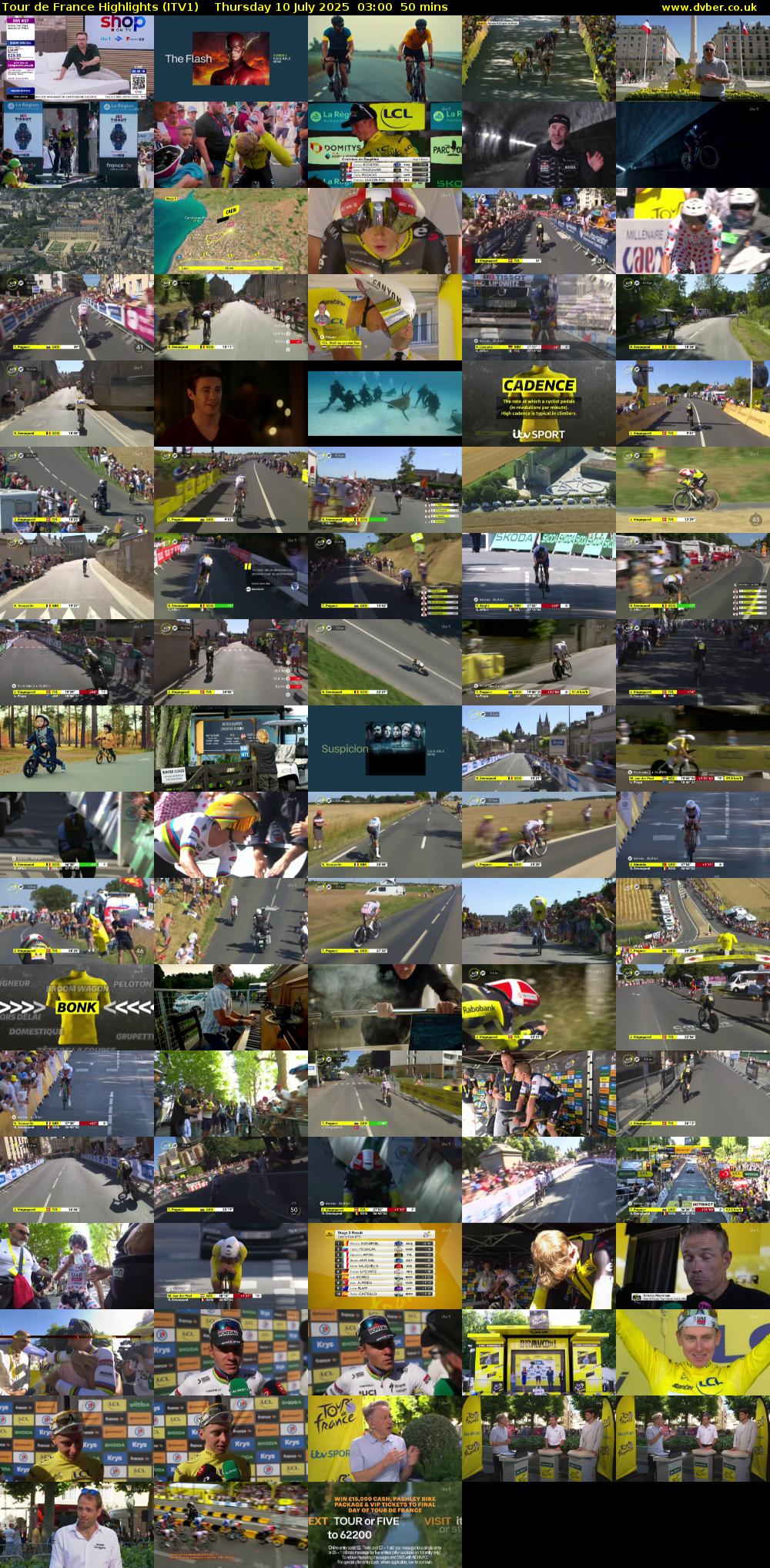 Tour De France Highlights (ITV1) Thursday 10 July 2025 03:00 - 03:50