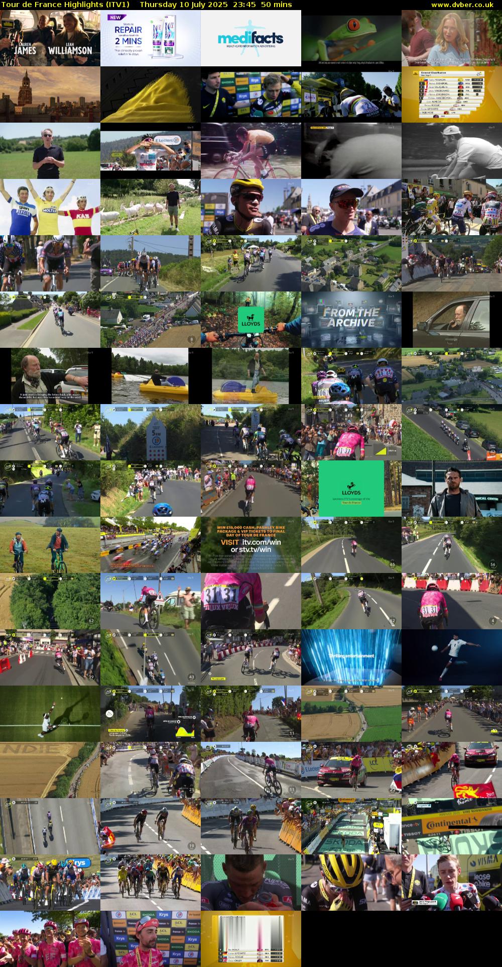 Tour De France Highlights (ITV1) Thursday 10 July 2025 23:45 - 00:35