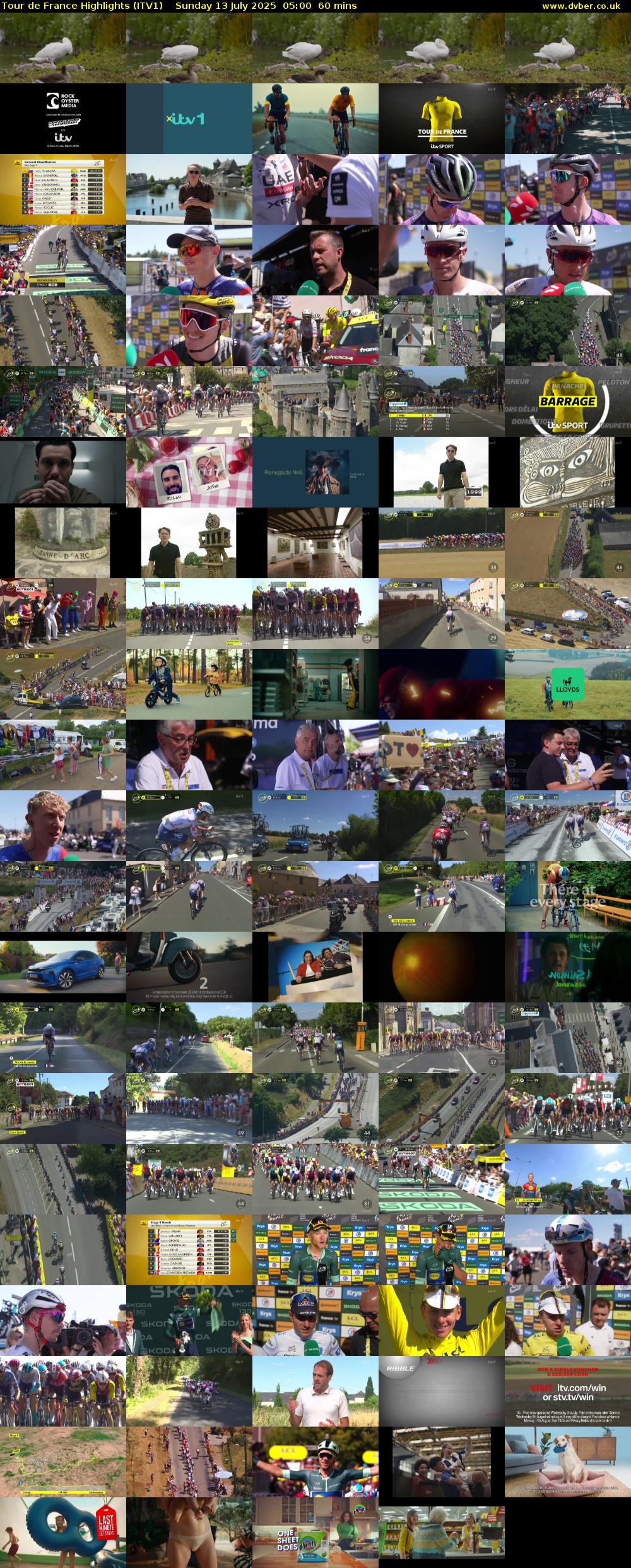 Tour De France Highlights (ITV1) Sunday 13 July 2025 05:00 - 06:00