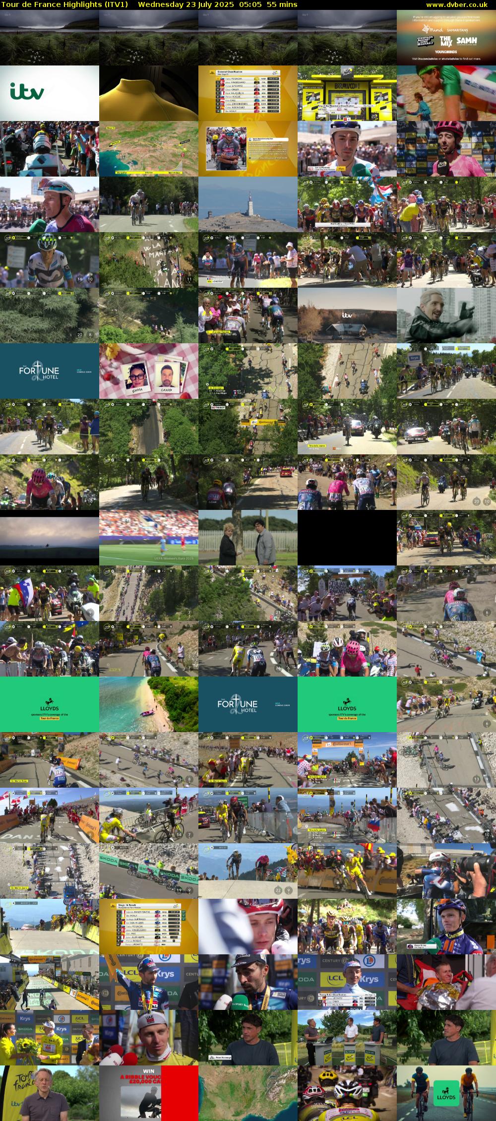 Tour De France Highlights (ITV1) Wednesday 23 July 2025 05:05 - 06:00