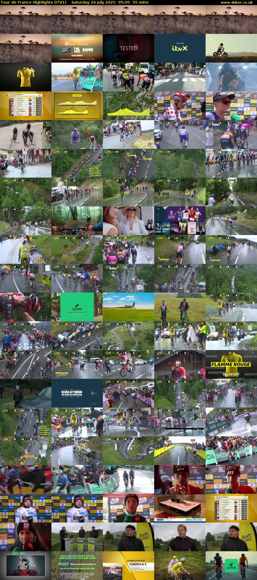 Tour De France Highlights (ITV1) Saturday 26 July 2025 05:05 - 06:00