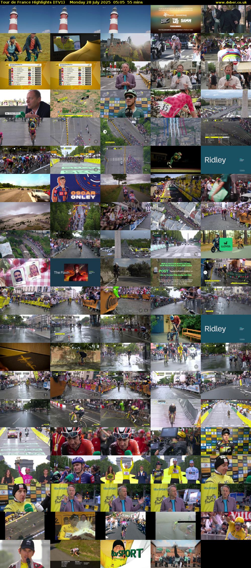 Tour De France Highlights (ITV1) Monday 28 July 2025 05:05 - 06:00