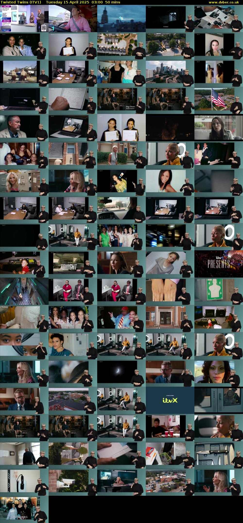 Twisted Twins (ITV1) Tuesday 15 April 2025 03:00 - 03:50