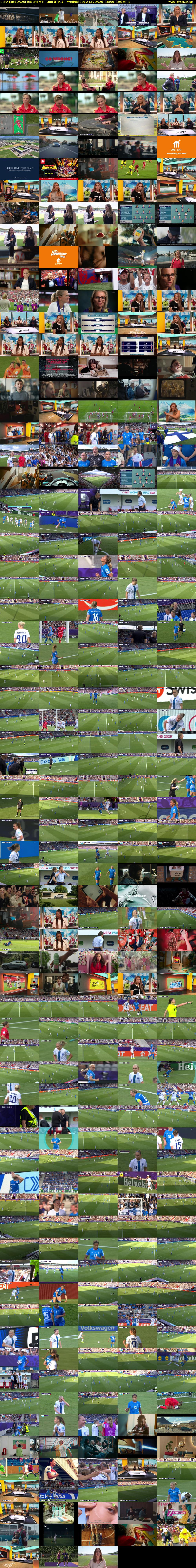 UEFA Euro 2025: Iceland v Finland (ITV1) Wednesday 2 July 2025 16:00 - 19:15