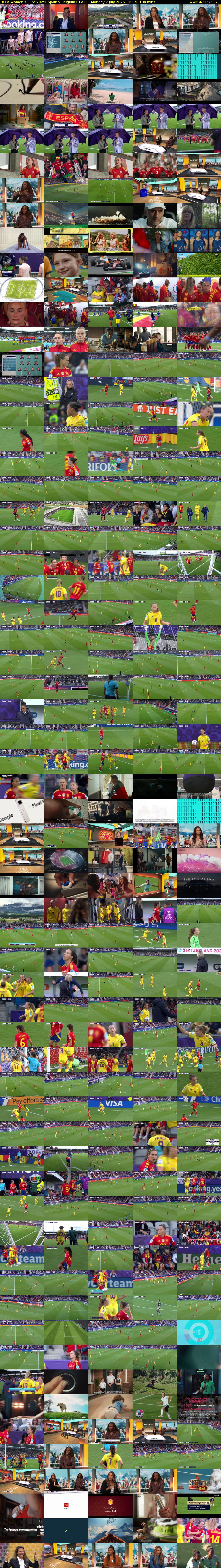 UEFA Women's Euro 2025: Spain v Belgium (ITV1) Monday 7 July 2025 16:15 - 19:15