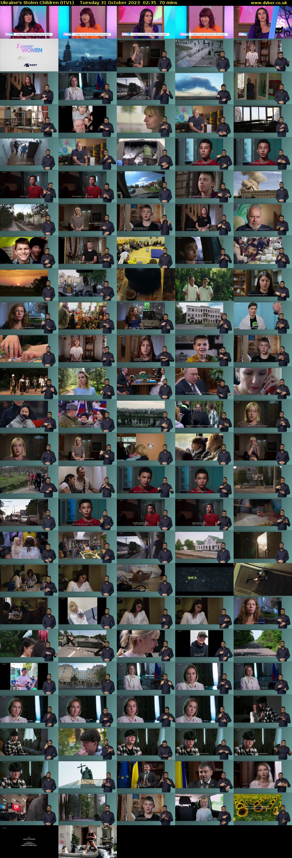 Ukraine's Stolen Children (ITV1) Tuesday 31 October 2023 02:35 - 03:45