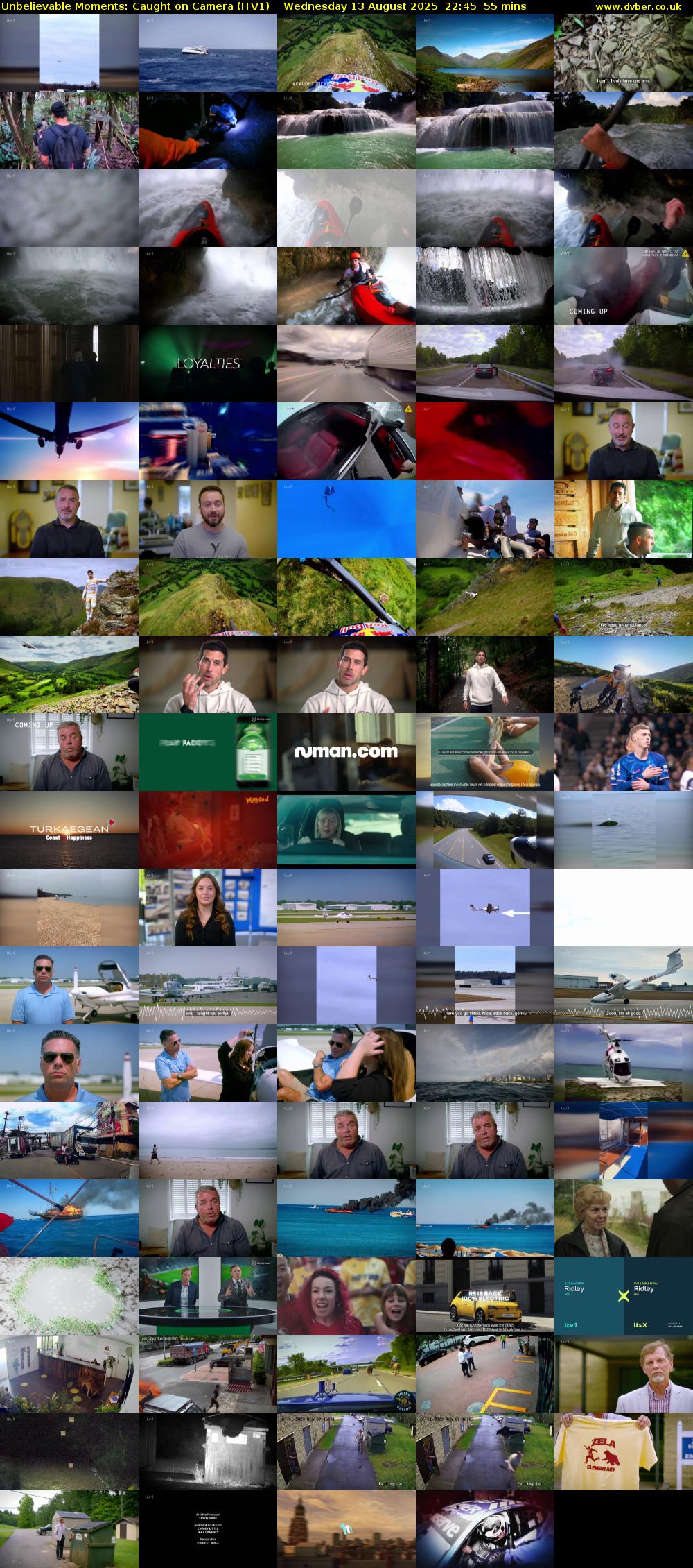 Unbelievable Moments: Caught on Camera (ITV1) Wednesday 13 August 2025 22:45 - 23:40