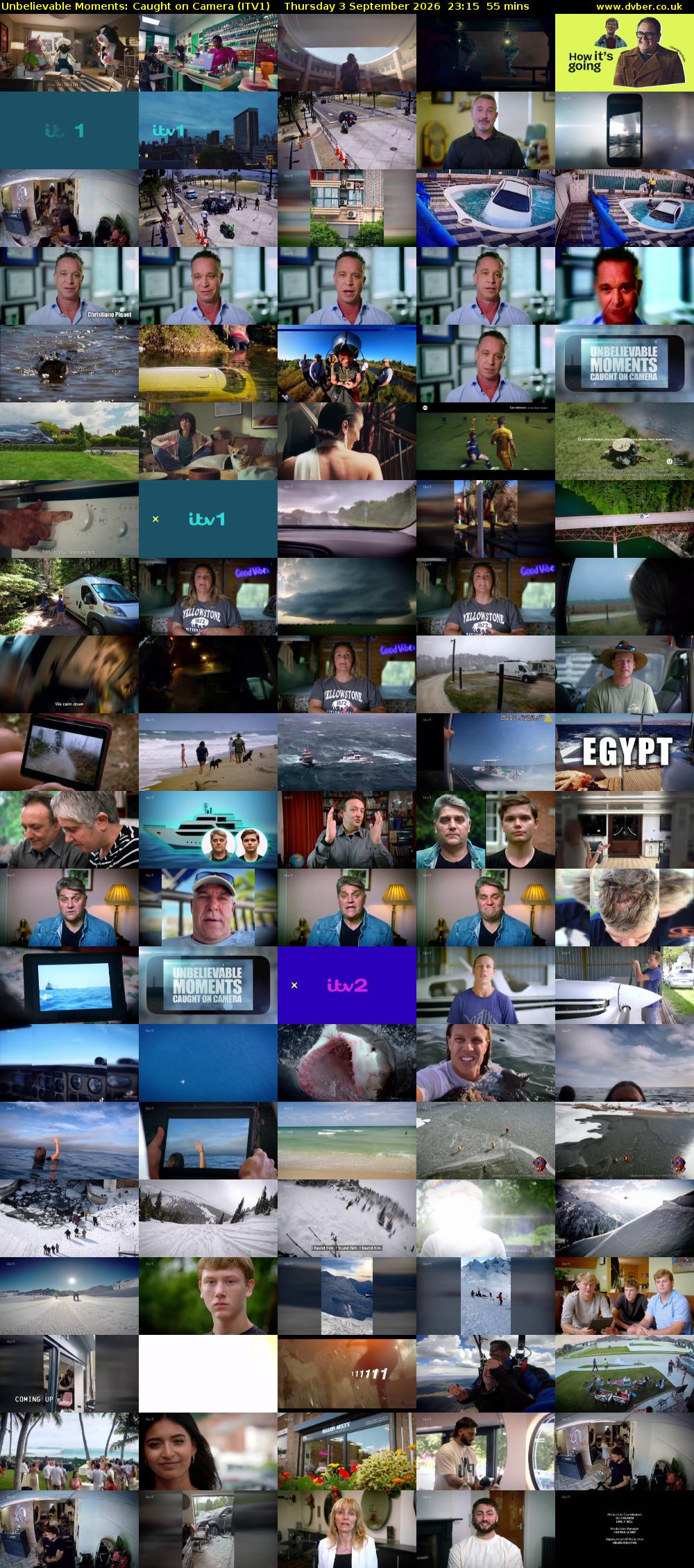 Unbelievable Moments: Caught on Camera (ITV1) Thursday 3 September 2026 23:15 - 00:10