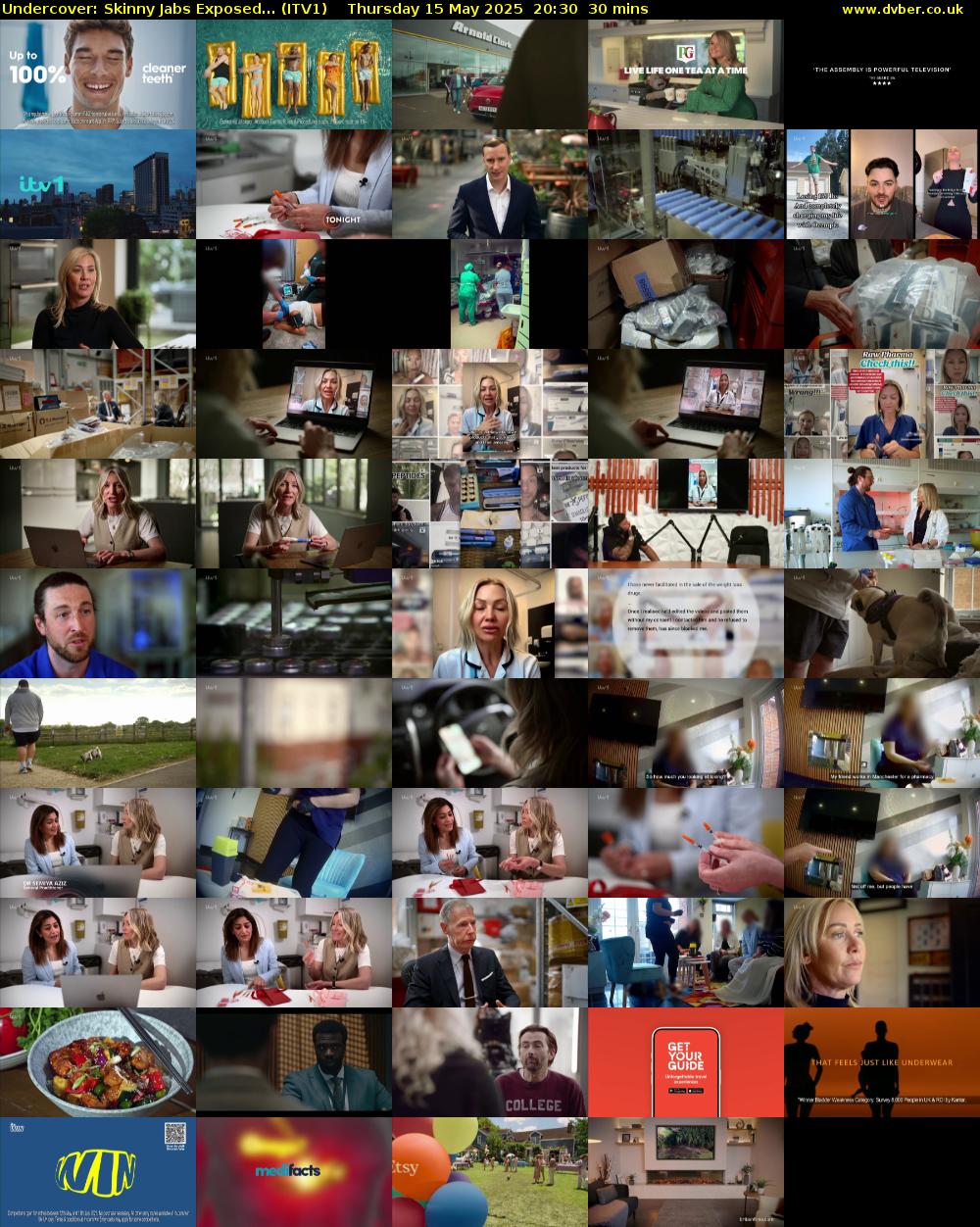 Undercover: Skinny Jabs Exposed... (ITV1) Thursday 15 May 2025 20:30 - 21:00