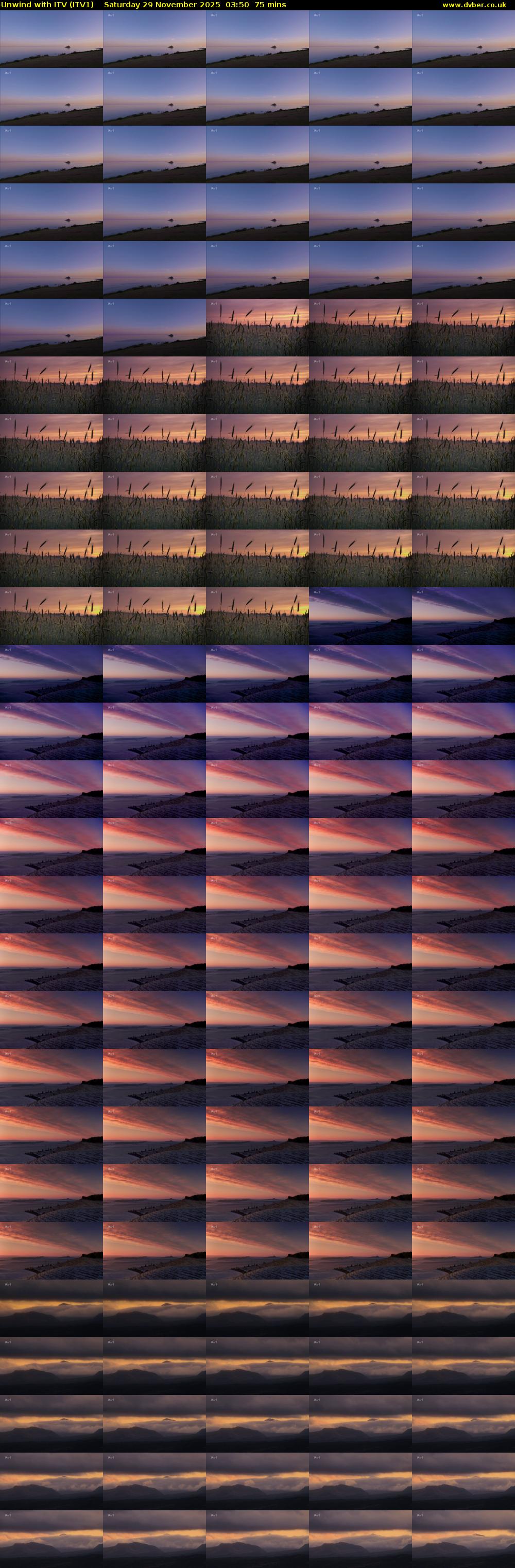 Unwind With ITV (ITV1) Saturday 29 November 2025 03:50 - 05:05