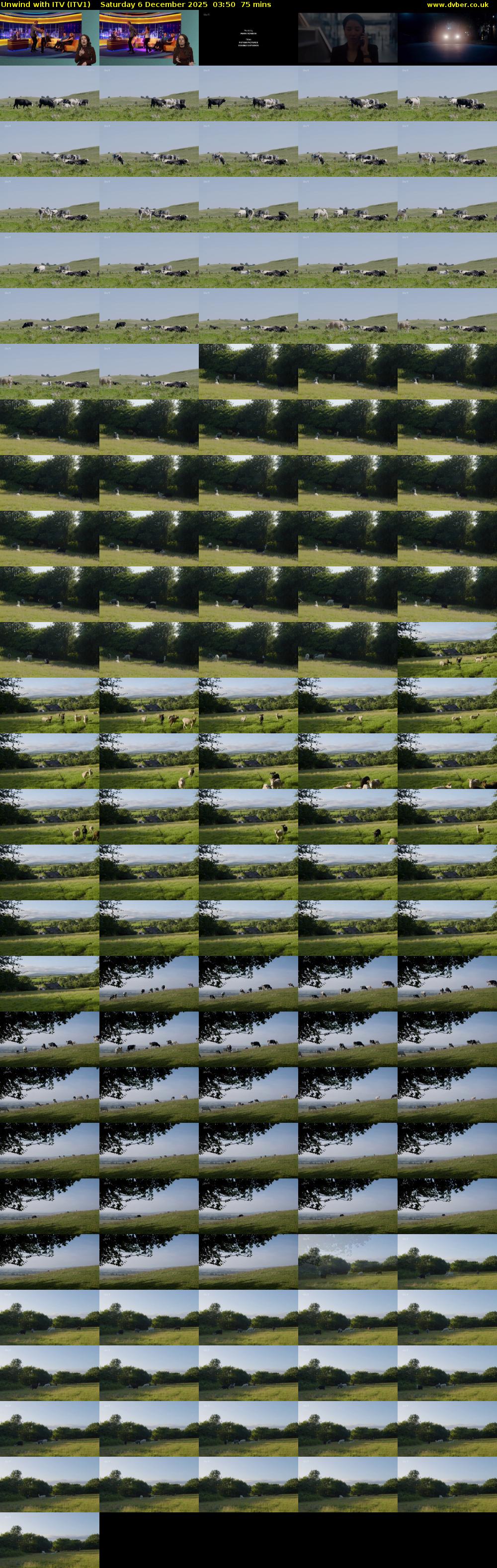 Unwind With ITV (ITV1) Saturday 6 December 2025 03:50 - 05:05