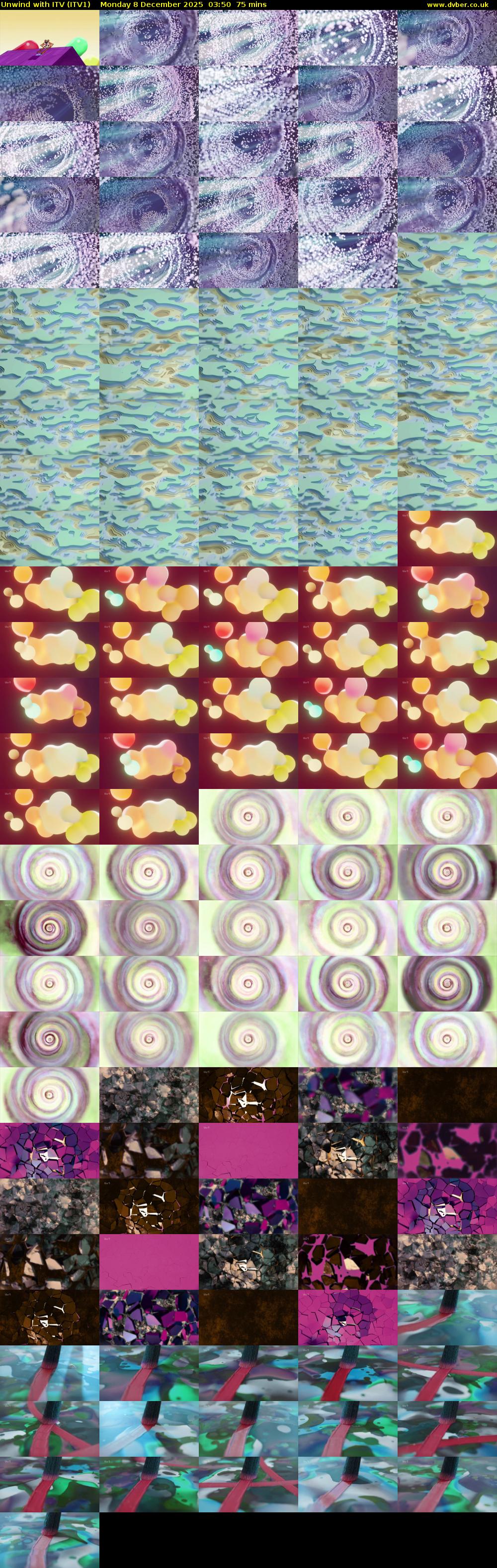 Unwind With ITV (ITV1) Monday 8 December 2025 03:50 - 05:05