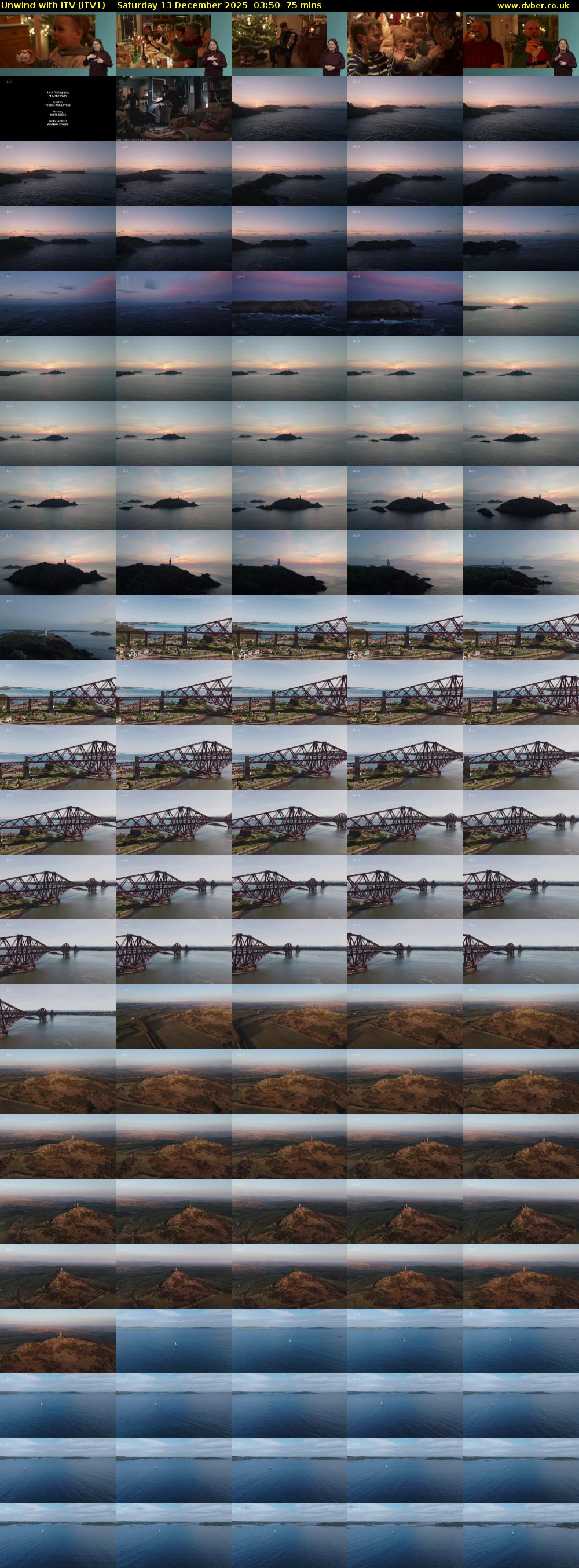 Unwind With ITV (ITV1) Saturday 13 December 2025 03:50 - 05:05