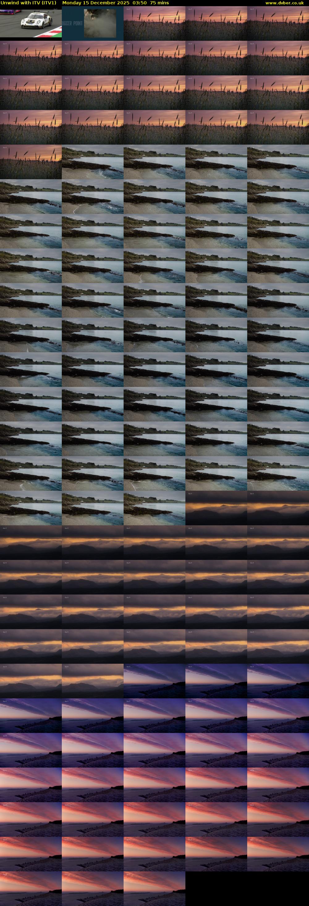 Unwind With ITV (ITV1) Monday 15 December 2025 03:50 - 05:05