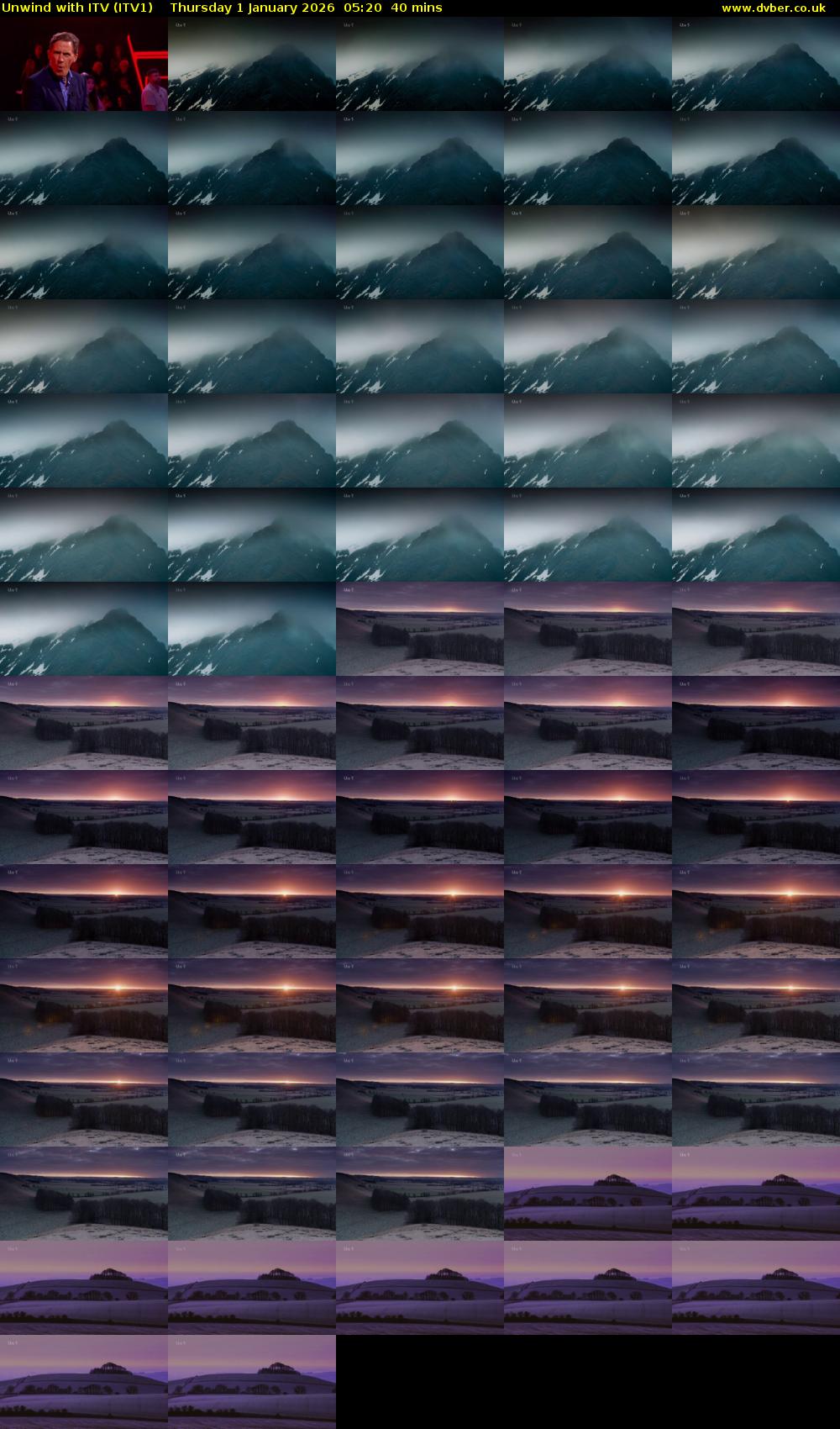 Unwind With ITV (ITV1) Thursday 1 January 2026 05:20 - 06:00