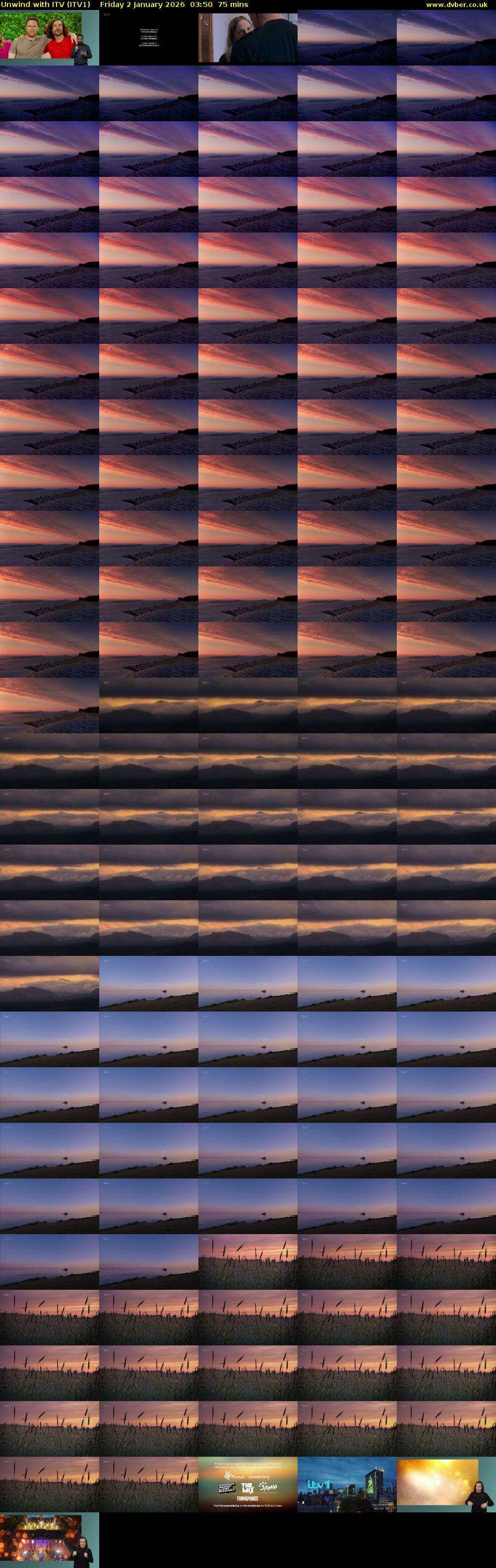 Unwind With ITV (ITV1) Friday 2 January 2026 03:50 - 05:05