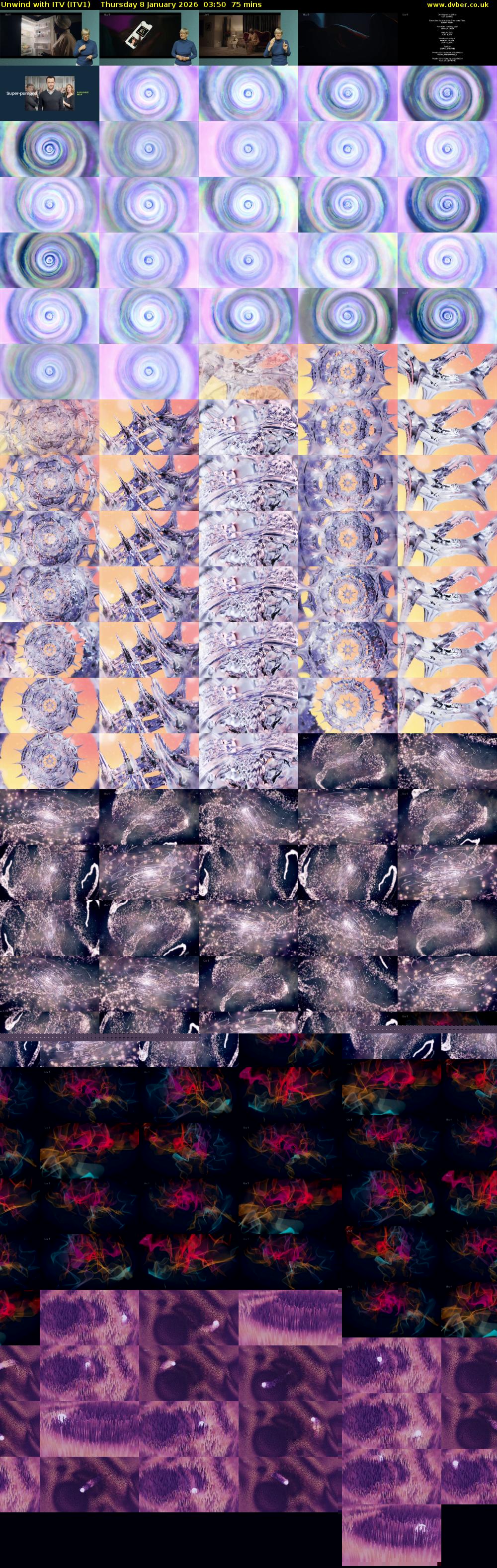 Unwind With ITV (ITV1) Thursday 8 January 2026 03:50 - 05:05