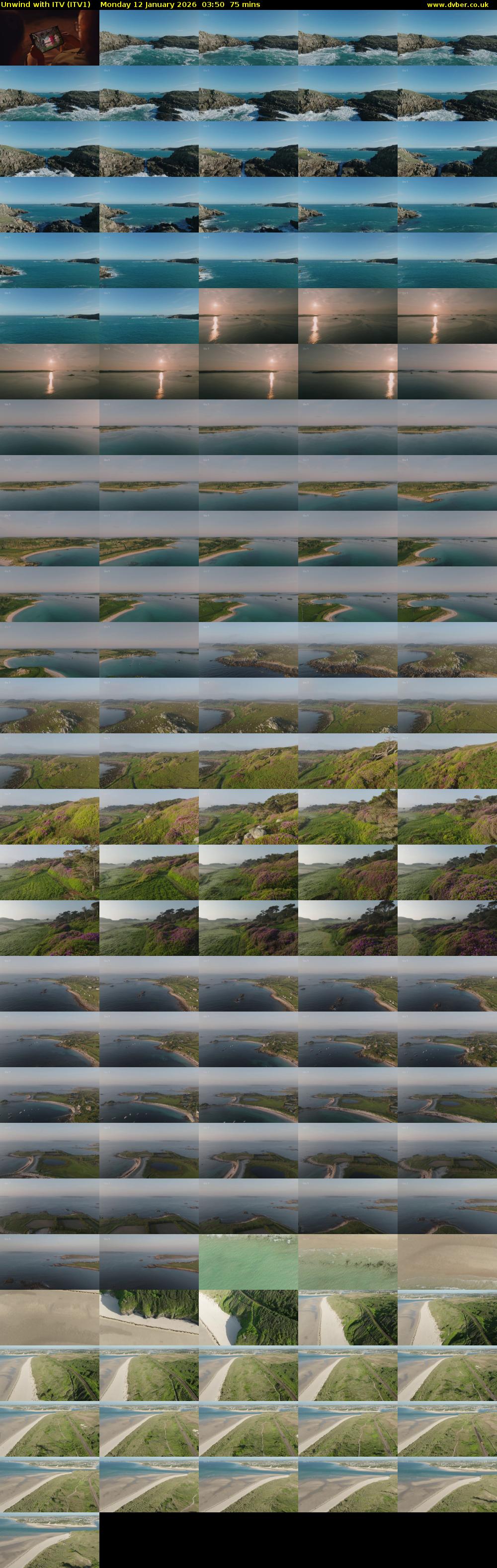 Unwind With ITV (ITV1) Monday 12 January 2026 03:50 - 05:05