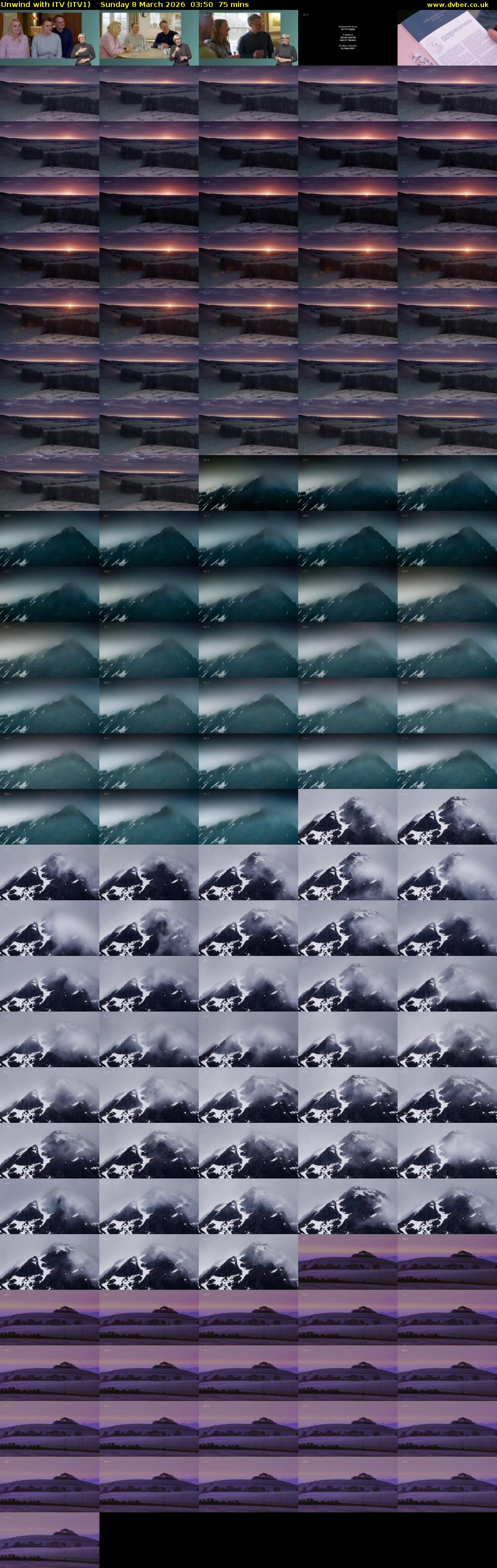 Unwind With ITV (ITV1) Sunday 8 March 2026 03:50 - 05:05