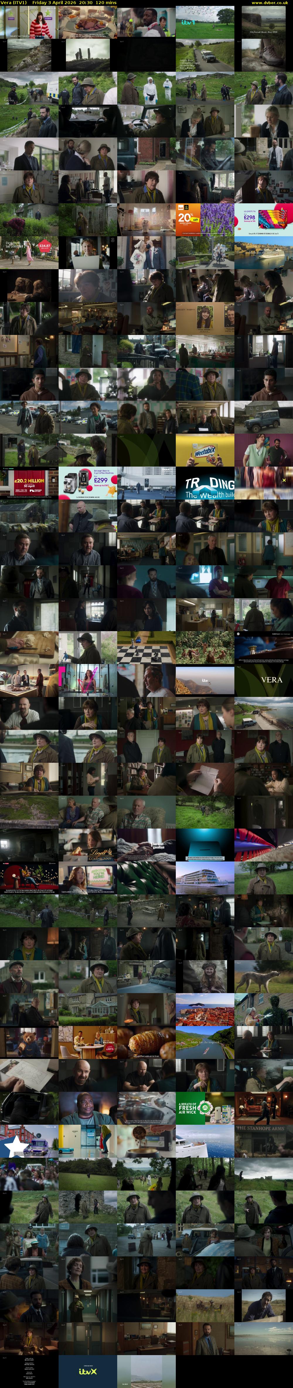 Vera (ITV1) Friday 3 April 2026 20:30 - 22:30