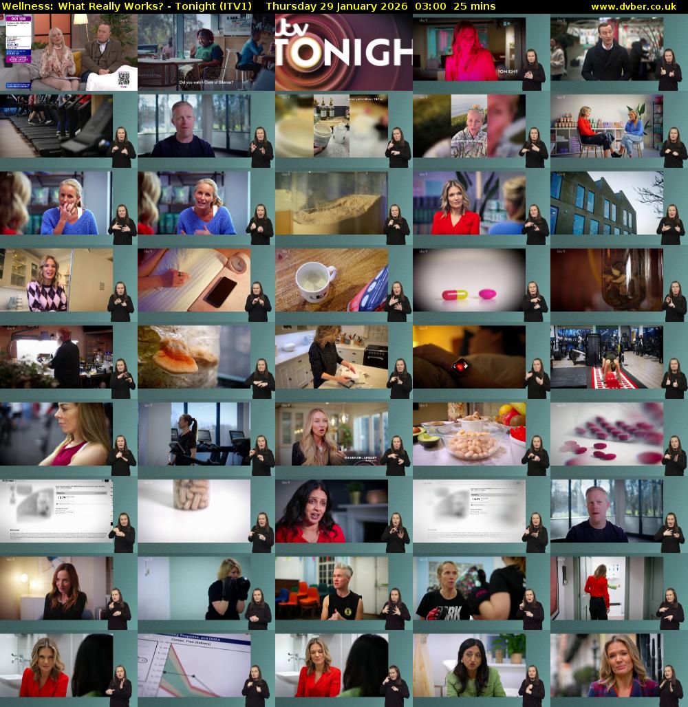 Wellness: What Really Works? - Tonight (ITV1) Thursday 29 January 2026 03:00 - 03:25