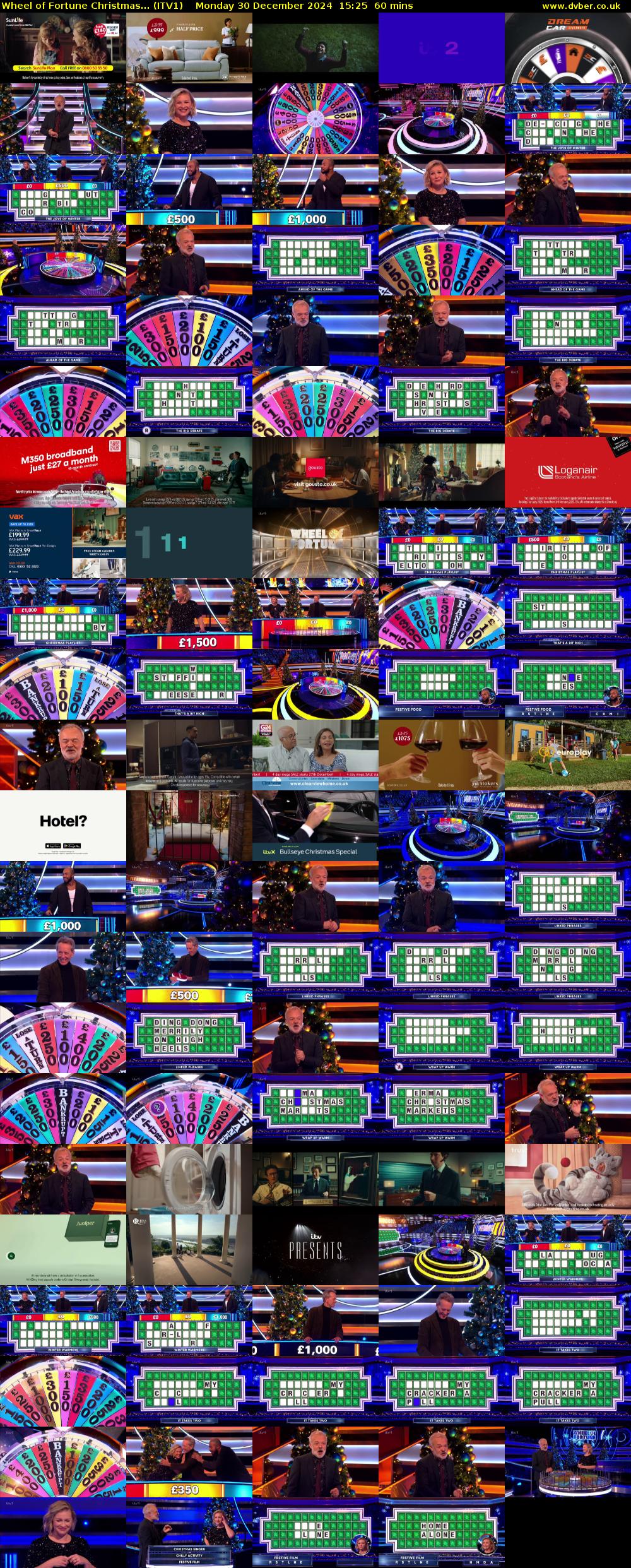 Wheel of Fortune Christmas... (ITV1) Monday 30 December 2024 15:25 - 16:25