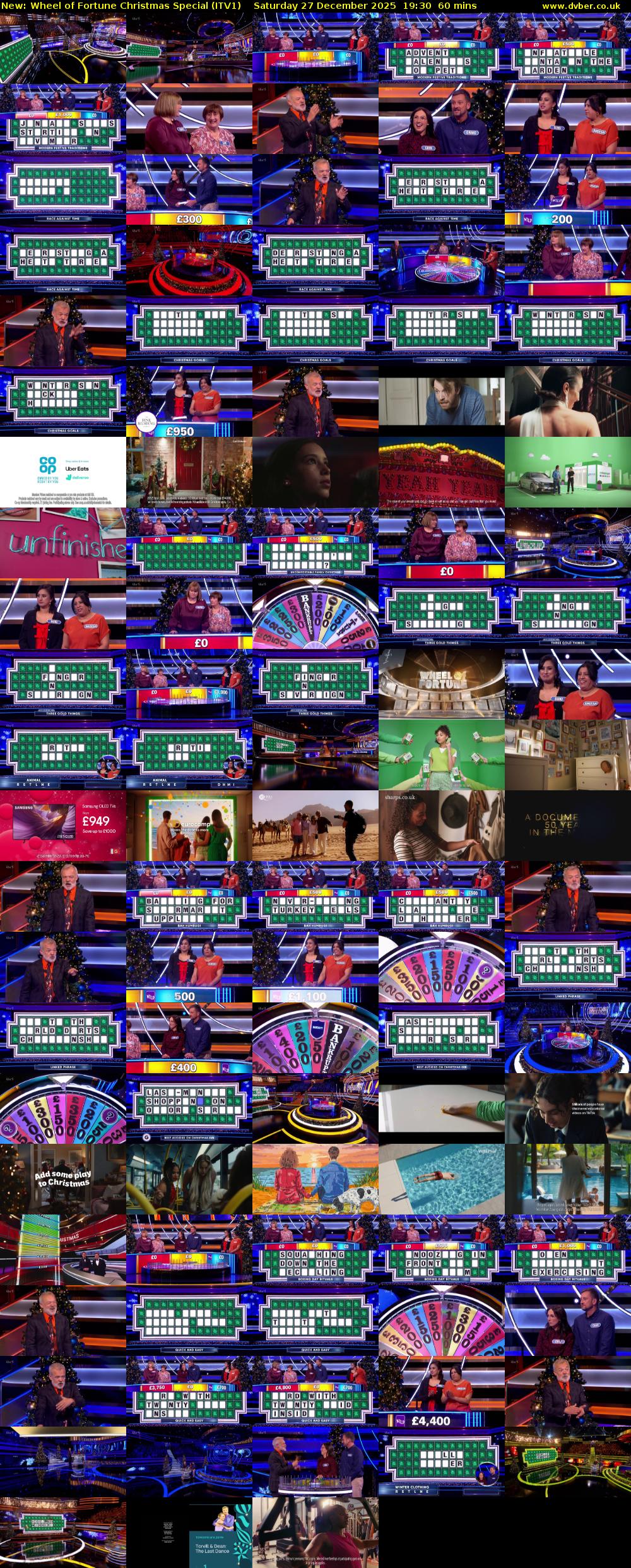 Wheel of Fortune Christmas Special (ITV1) Saturday 27 December 2025 19:30 - 20:30