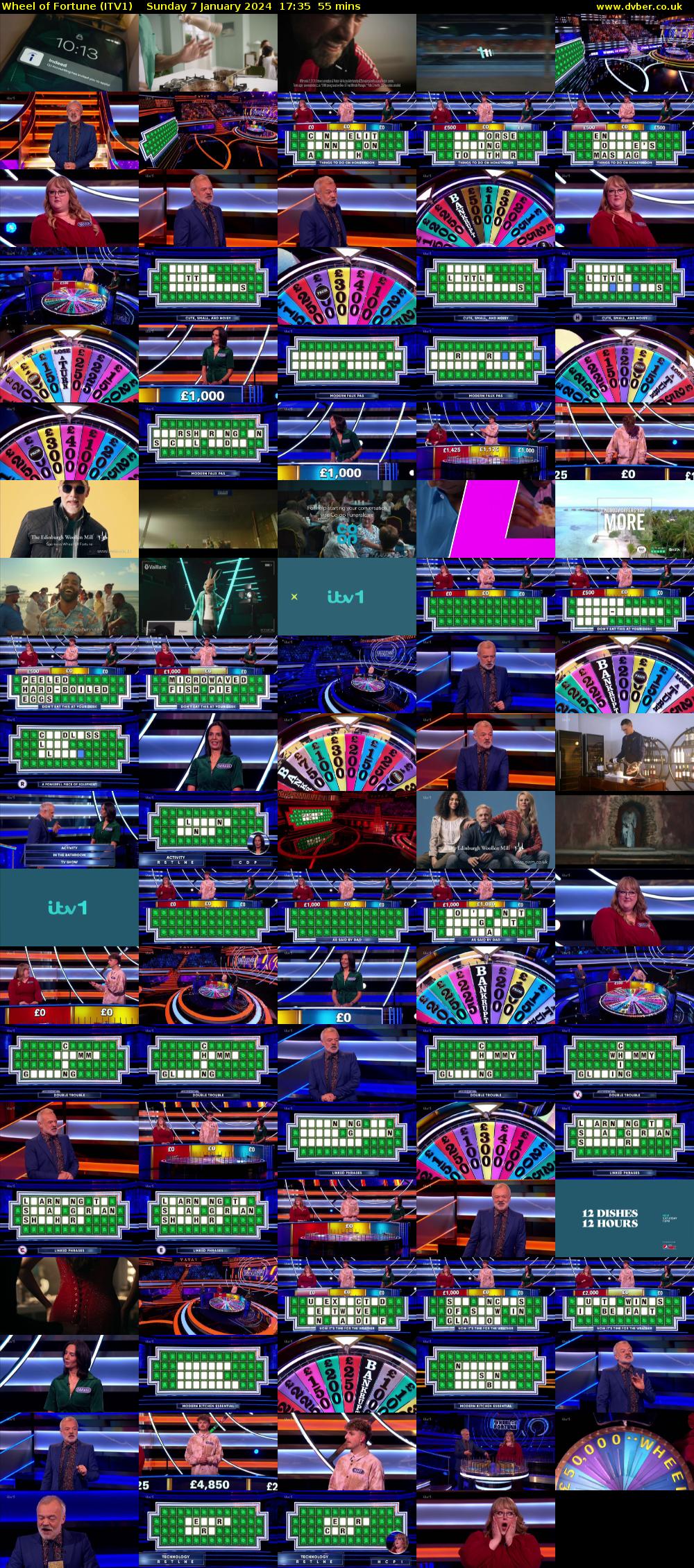 Wheel of Fortune (ITV1) Sunday 7 January 2024 17:35 - 18:30