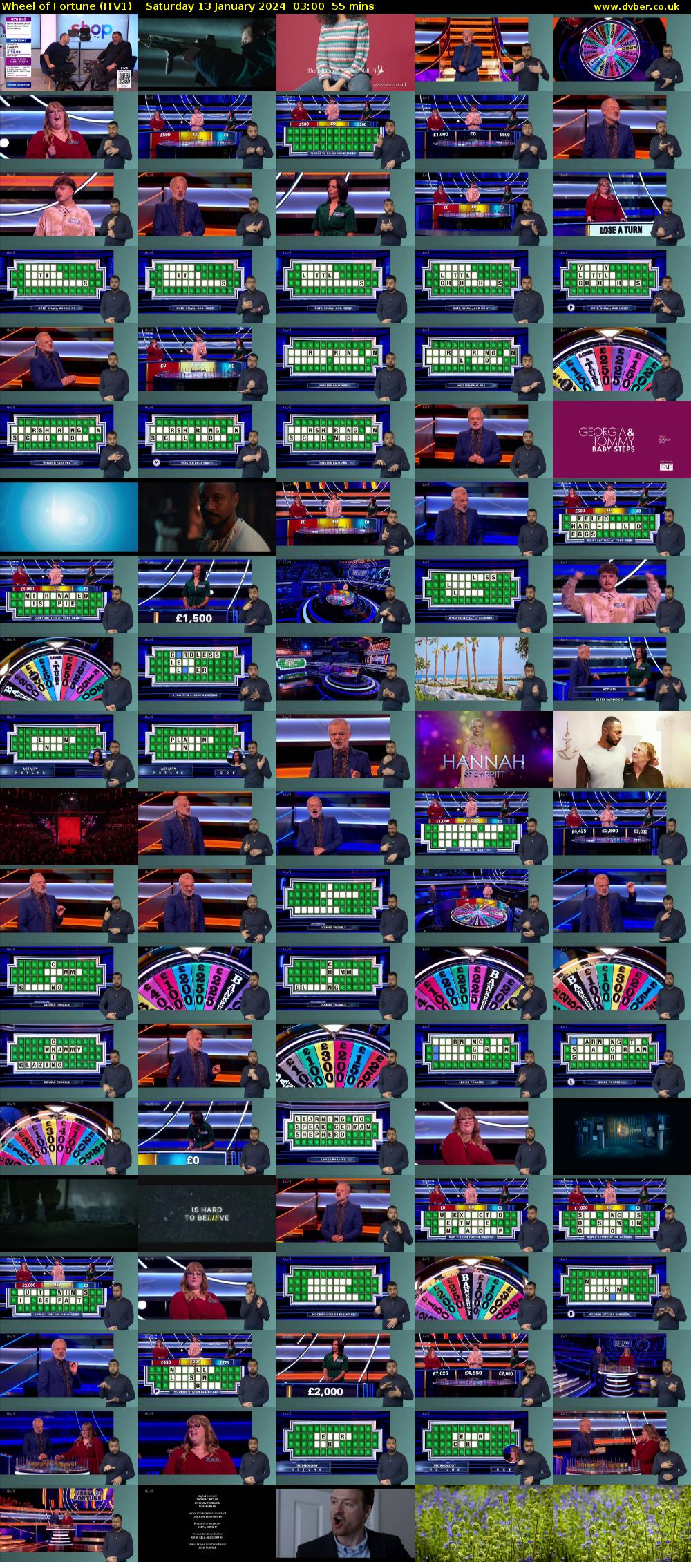 Wheel of Fortune (ITV1) Saturday 13 January 2024 03:00 - 03:55
