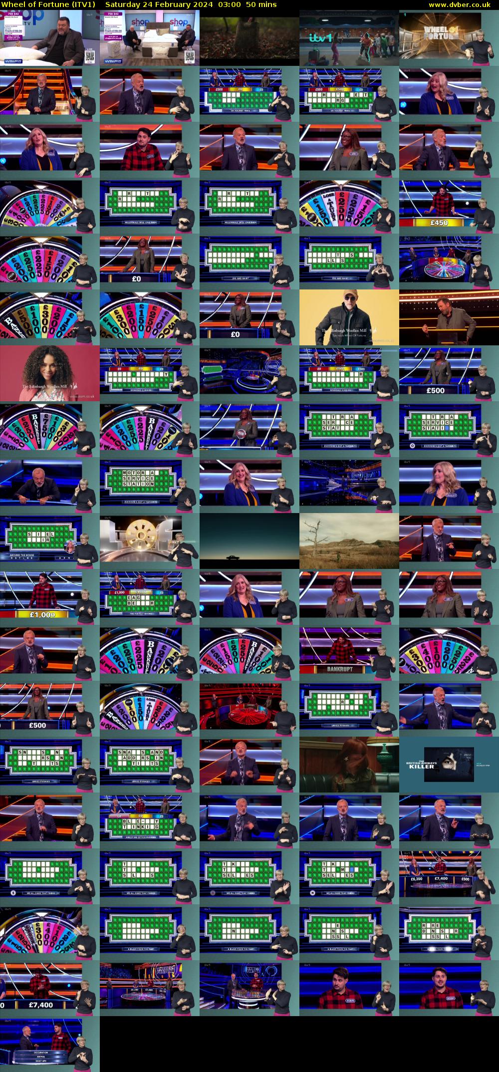Wheel of Fortune (ITV1) Saturday 24 February 2024 03:00 - 03:50