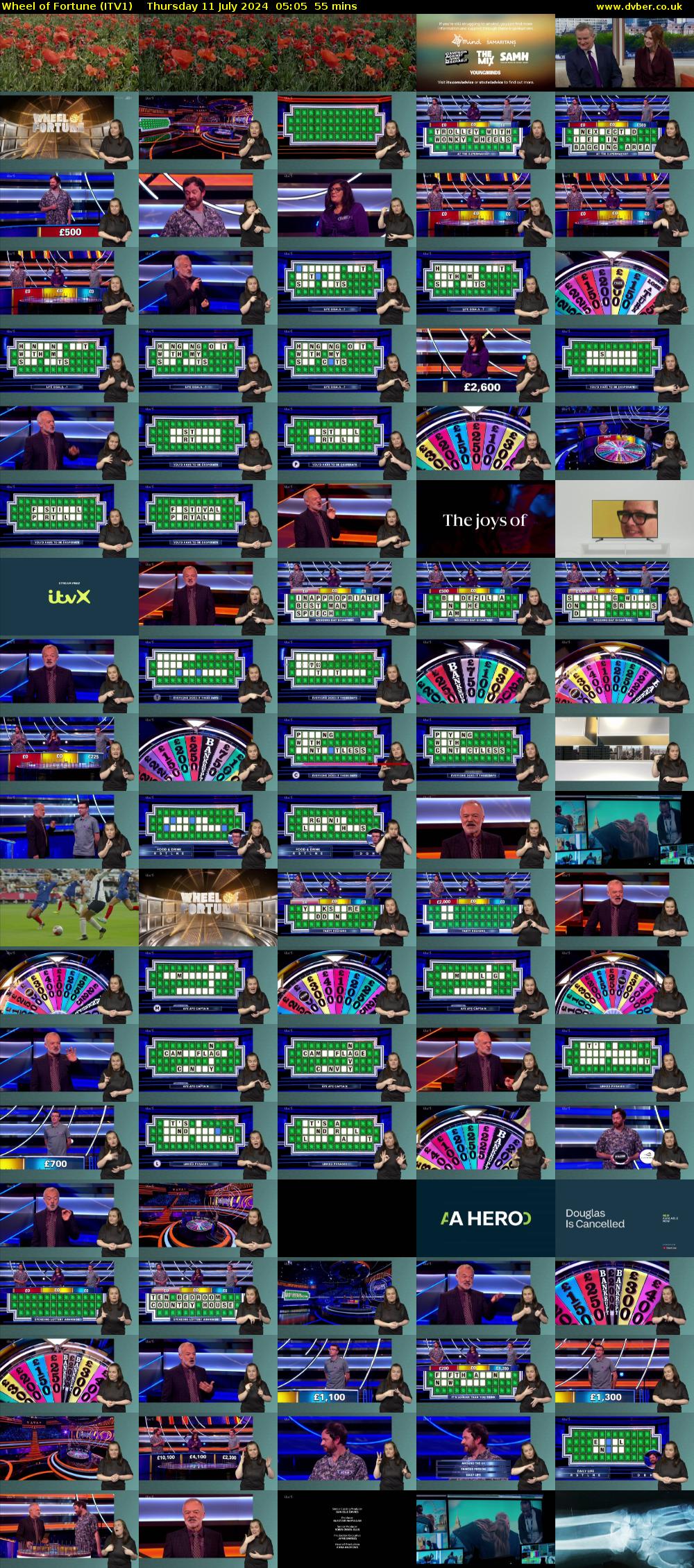 Wheel of Fortune (ITV1) Thursday 11 July 2024 05:05 - 06:00