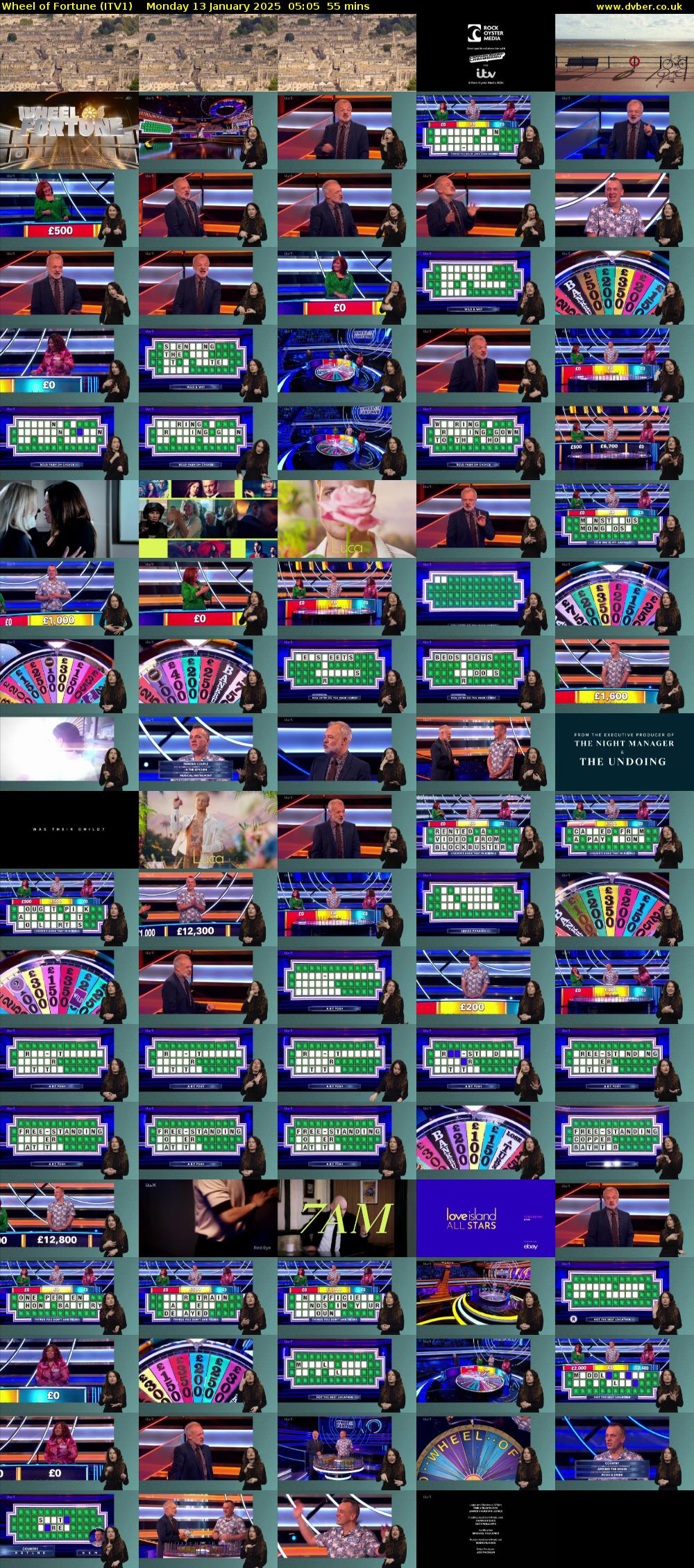 Wheel of Fortune (ITV1) Monday 13 January 2025 05:05 - 06:00