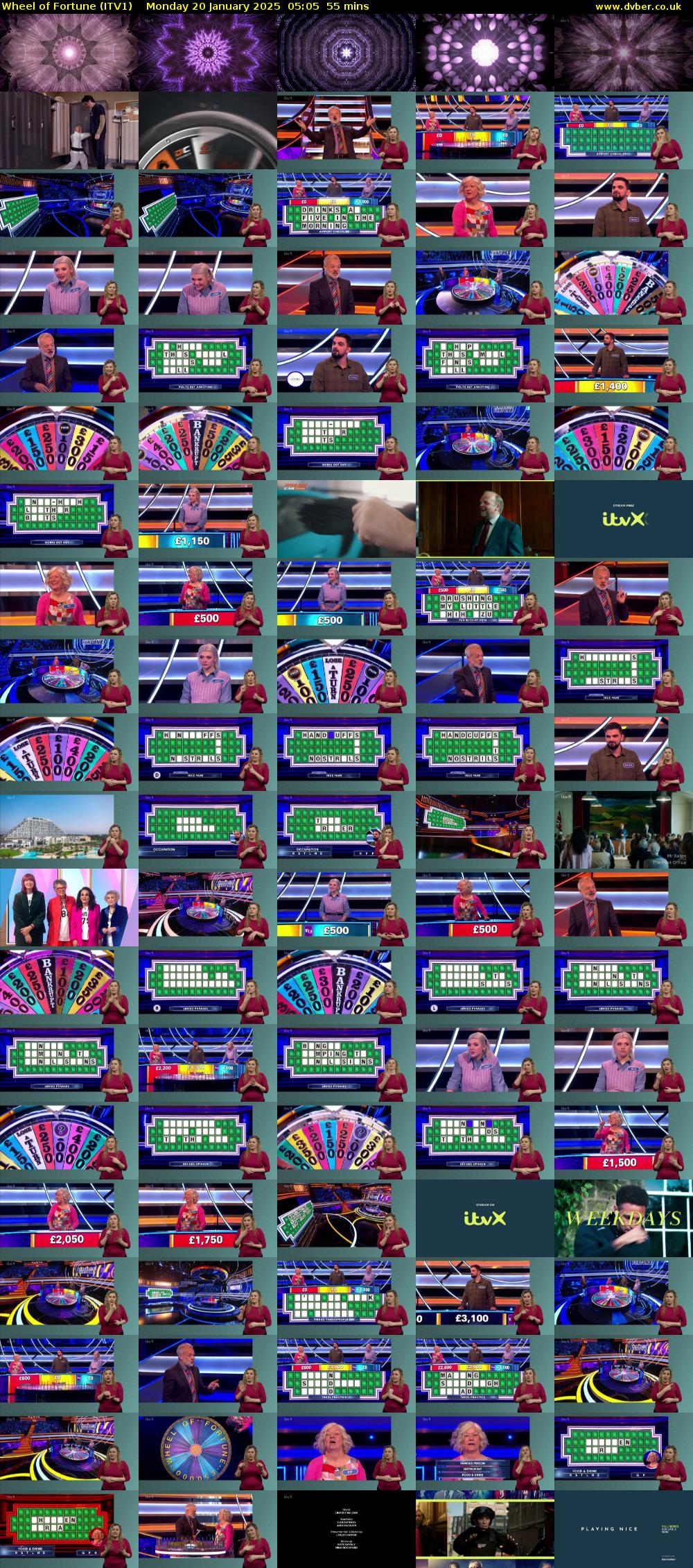 Wheel of Fortune (ITV1) Monday 20 January 2025 05:05 - 06:00