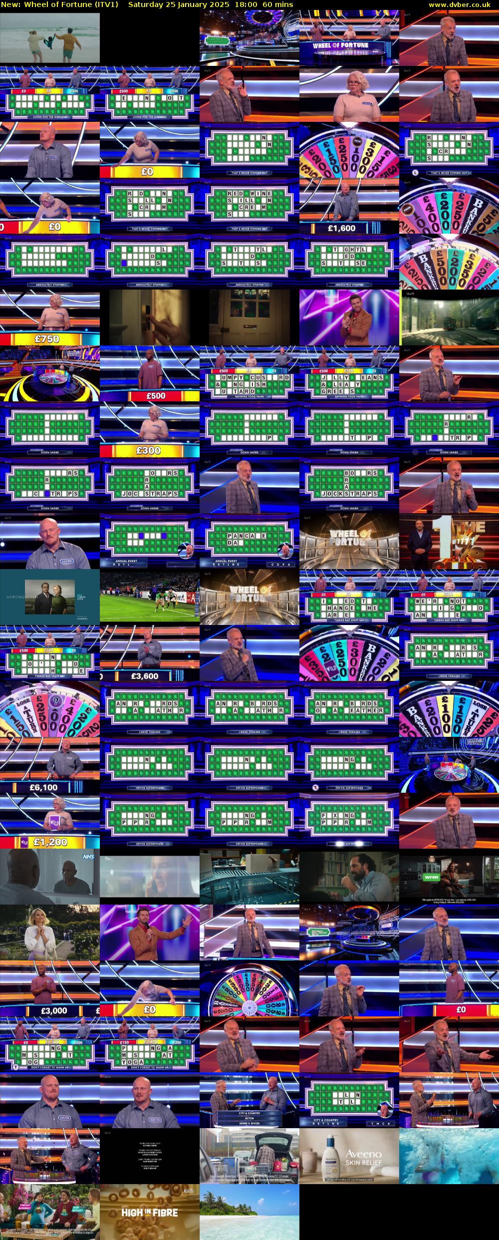 Wheel of Fortune (ITV1) Saturday 25 January 2025 18:00 - 19:00