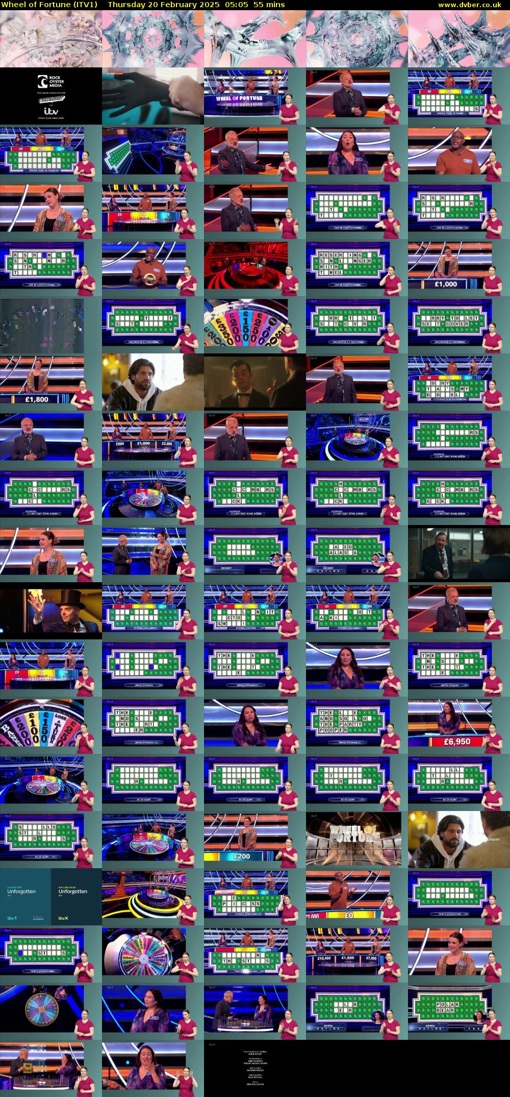 Wheel of Fortune (ITV1) Thursday 20 February 2025 05:05 - 06:00