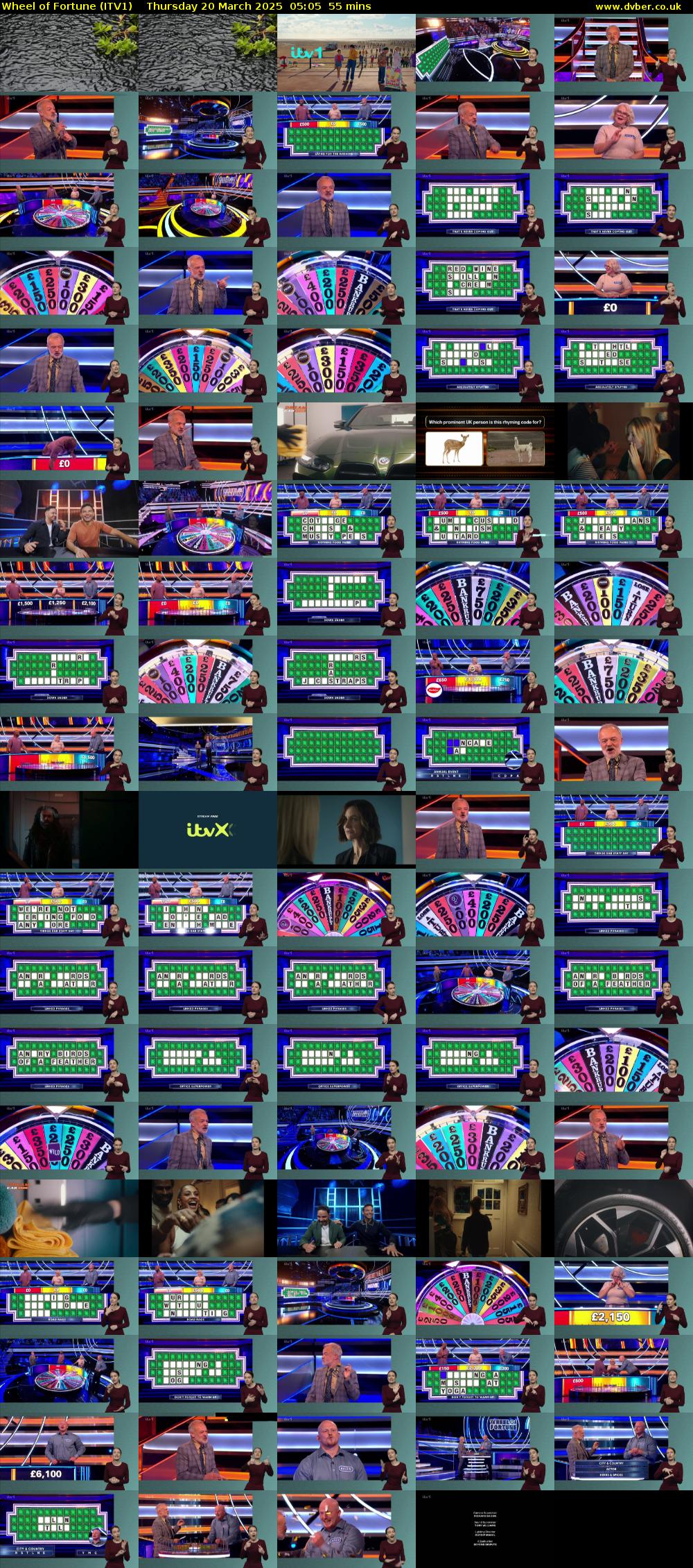 Wheel of Fortune (ITV1) Thursday 20 March 2025 05:05 - 06:00