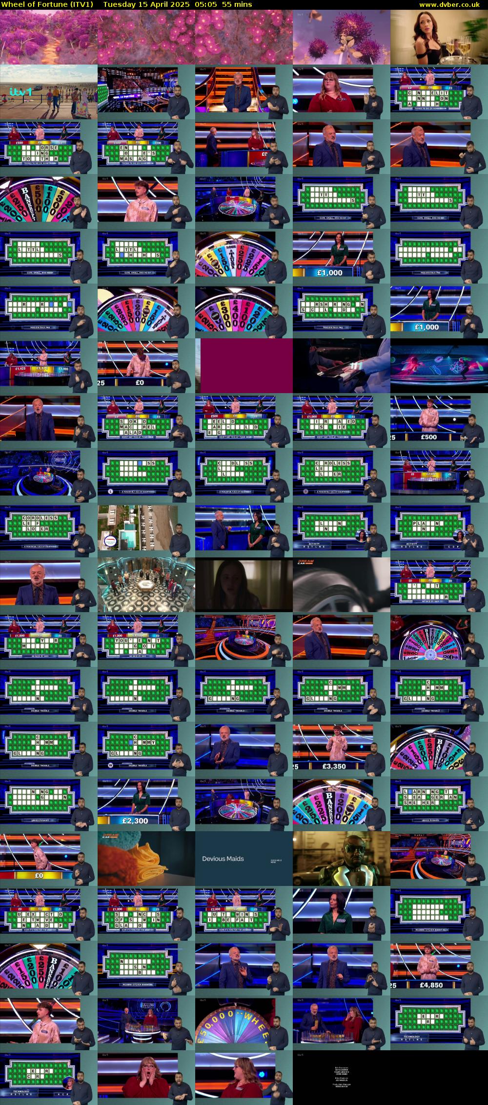 Wheel of Fortune (ITV1) Tuesday 15 April 2025 05:05 - 06:00