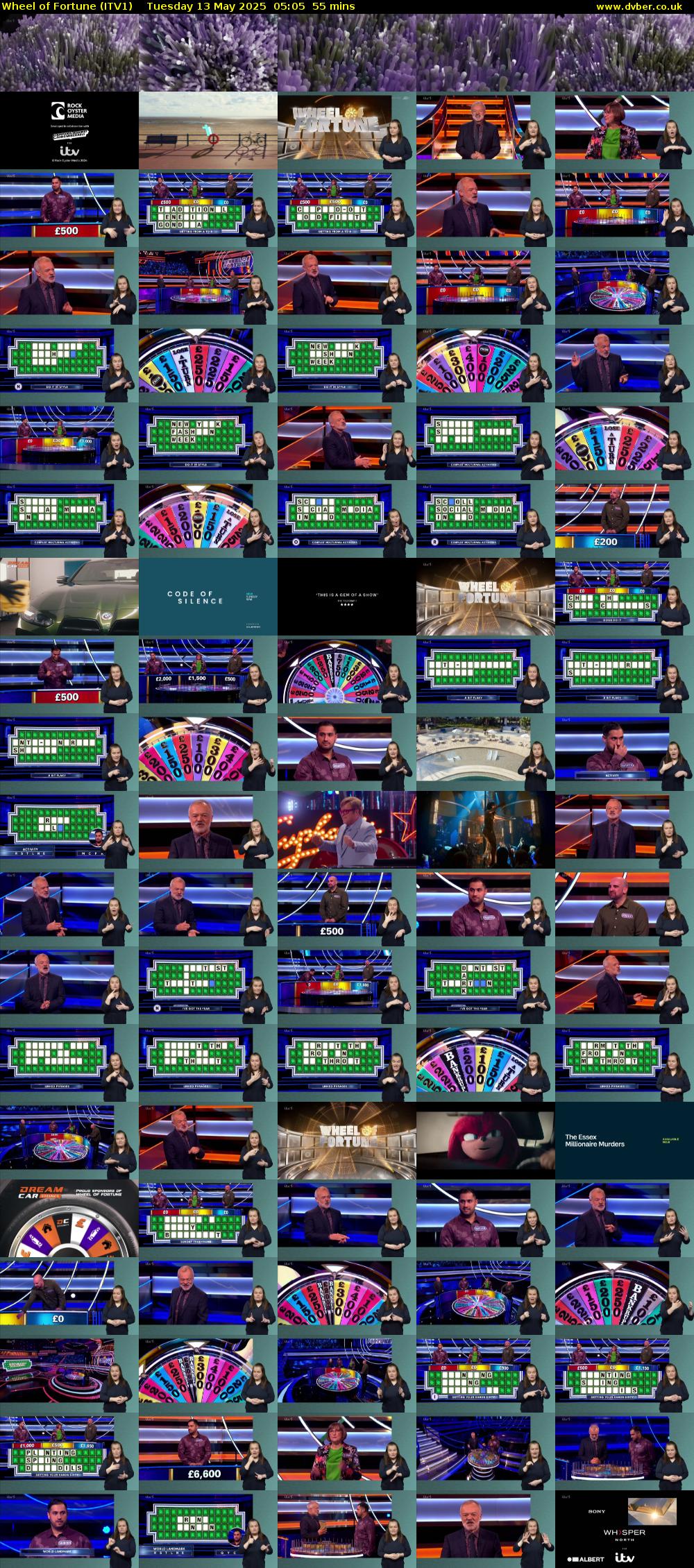 Wheel of Fortune (ITV1) Tuesday 13 May 2025 05:05 - 06:00