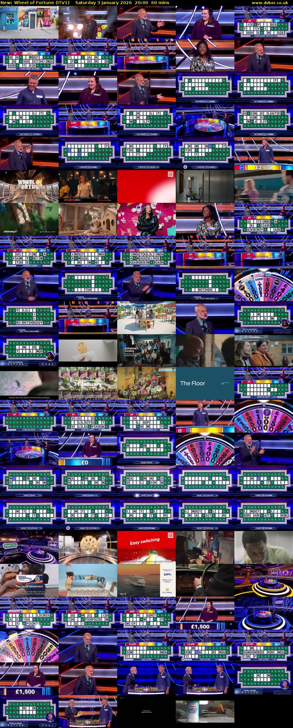 Wheel of Fortune (ITV1) Saturday 3 January 2026 20:00 - 21:00